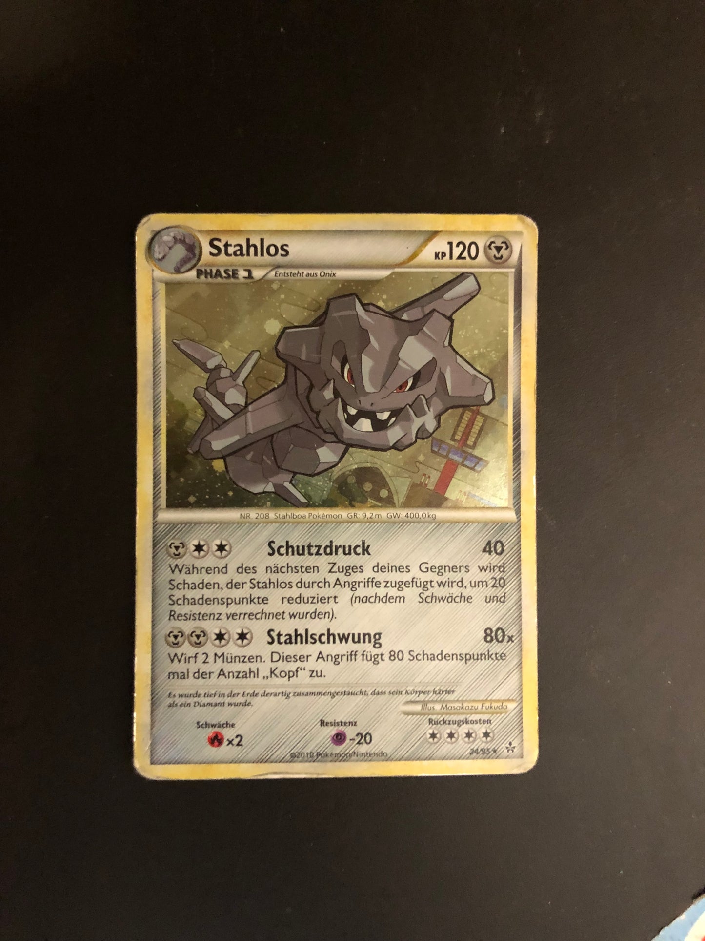 Pokemon Karte Holo Stahlos 24/95 Deutsch