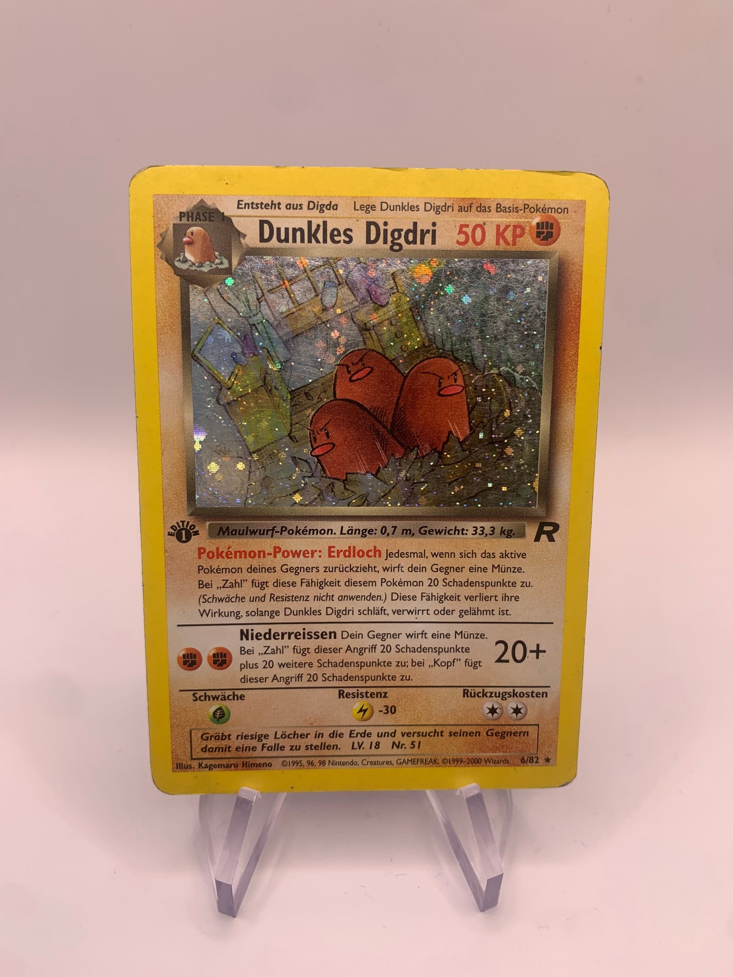 Pokemon Karte Holo 1st Edition Digdri Rocket 6/82 Deutsch