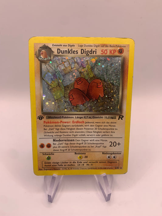 Pokemon Karte Holo 1st Edition Digdri Rocket 6/82 Deutsch