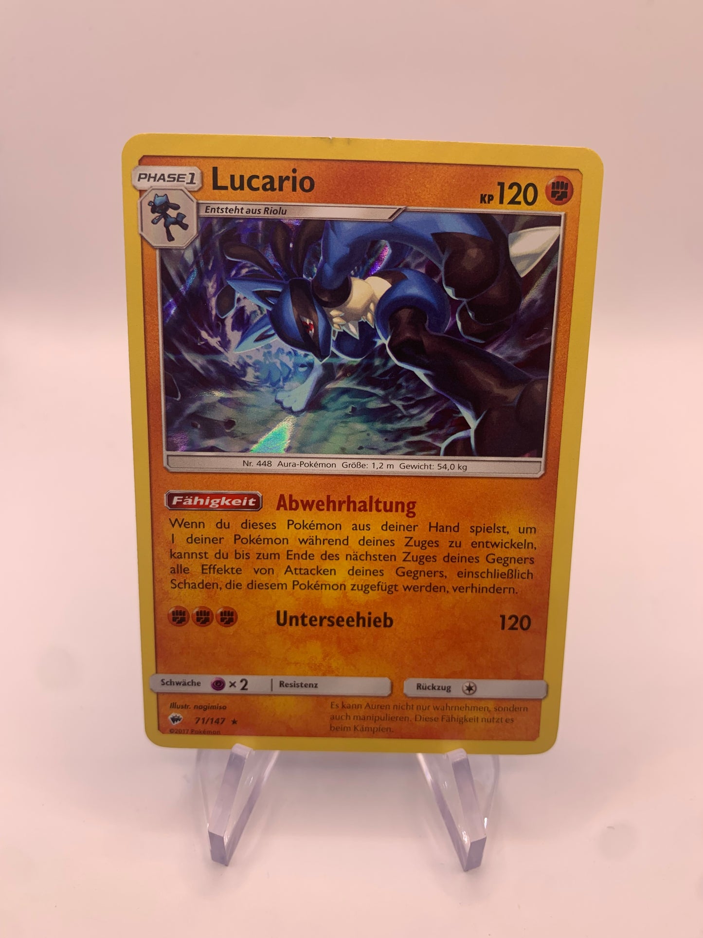 Pokemon Karte Holo Lacario 71/147 Deutsch