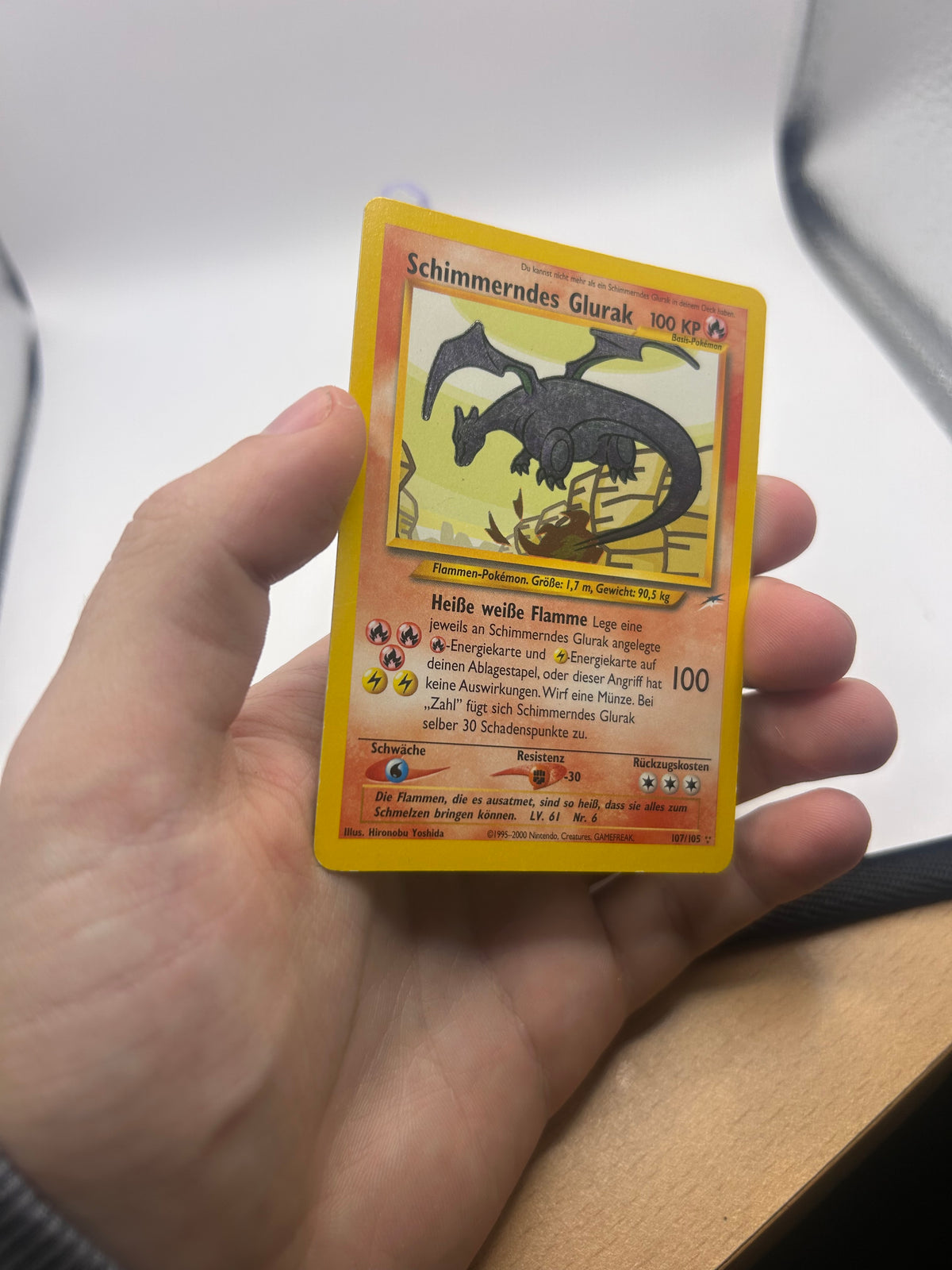 Pokemon Karte Schimmerndes Glurak 107/105 Deutsch