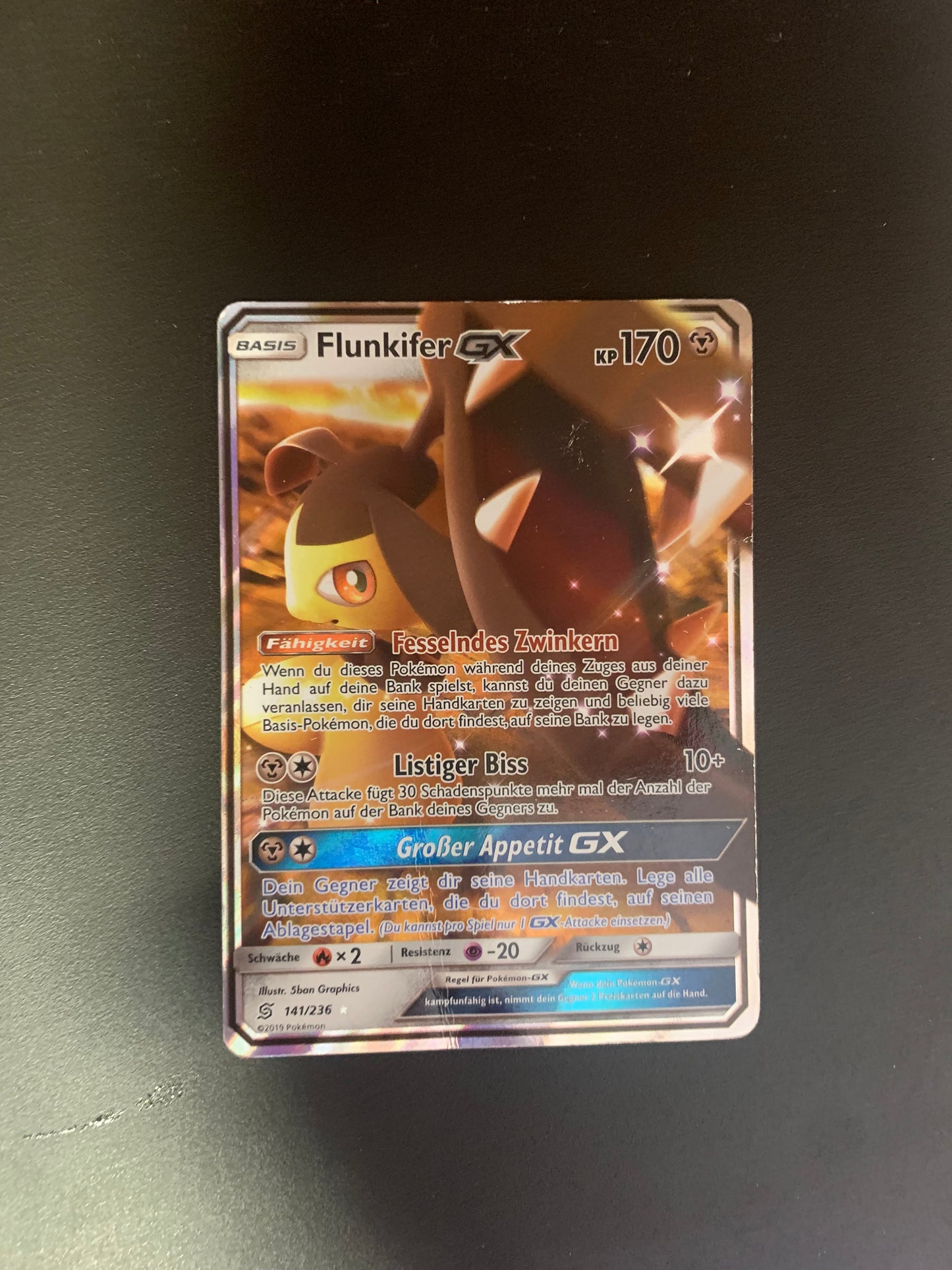 Pokemon Karte GX Flunkifer 141/236 Deutsch