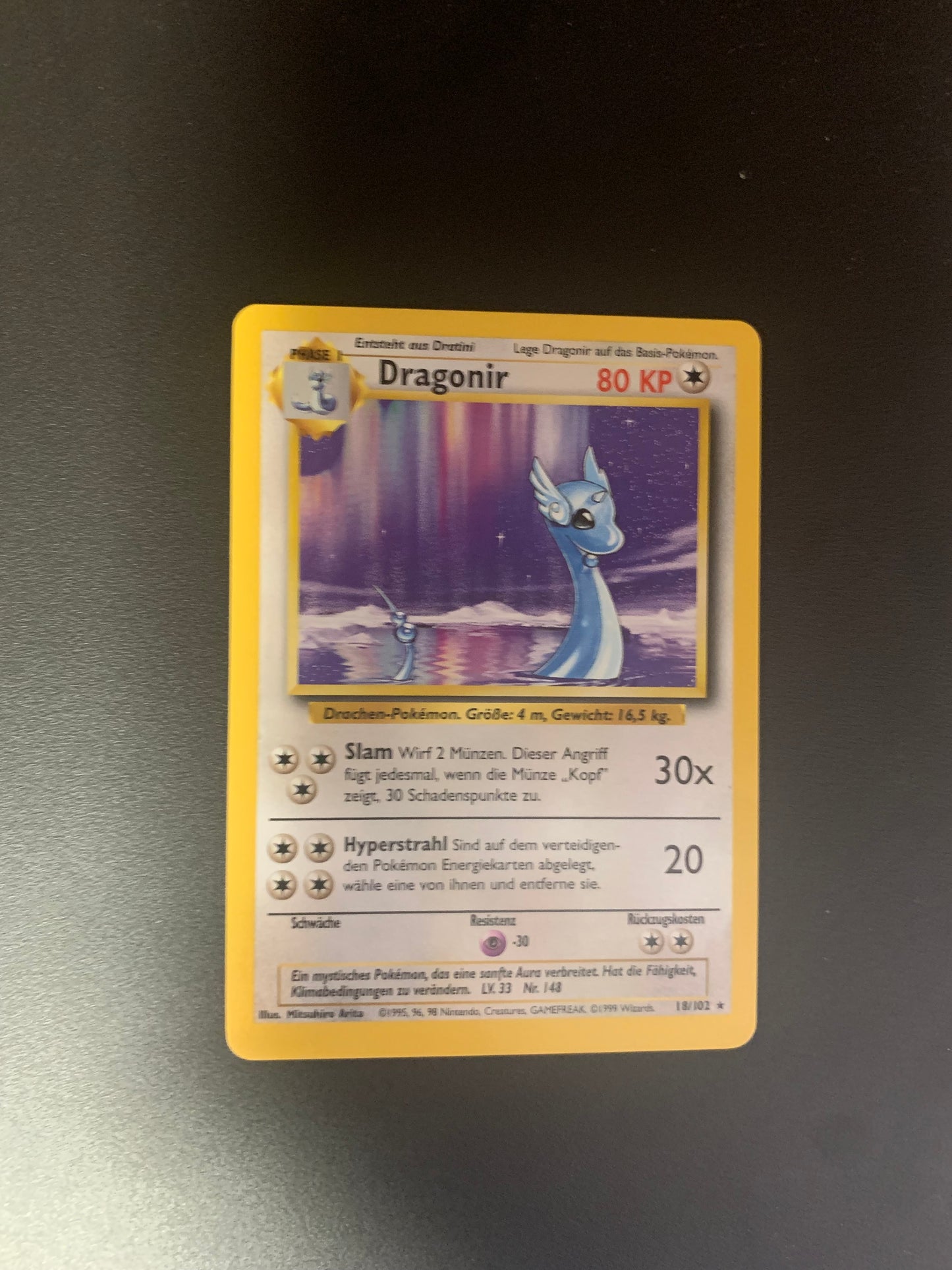 Pokemon Karte Base Set Dragonir 18/102 Deutsch