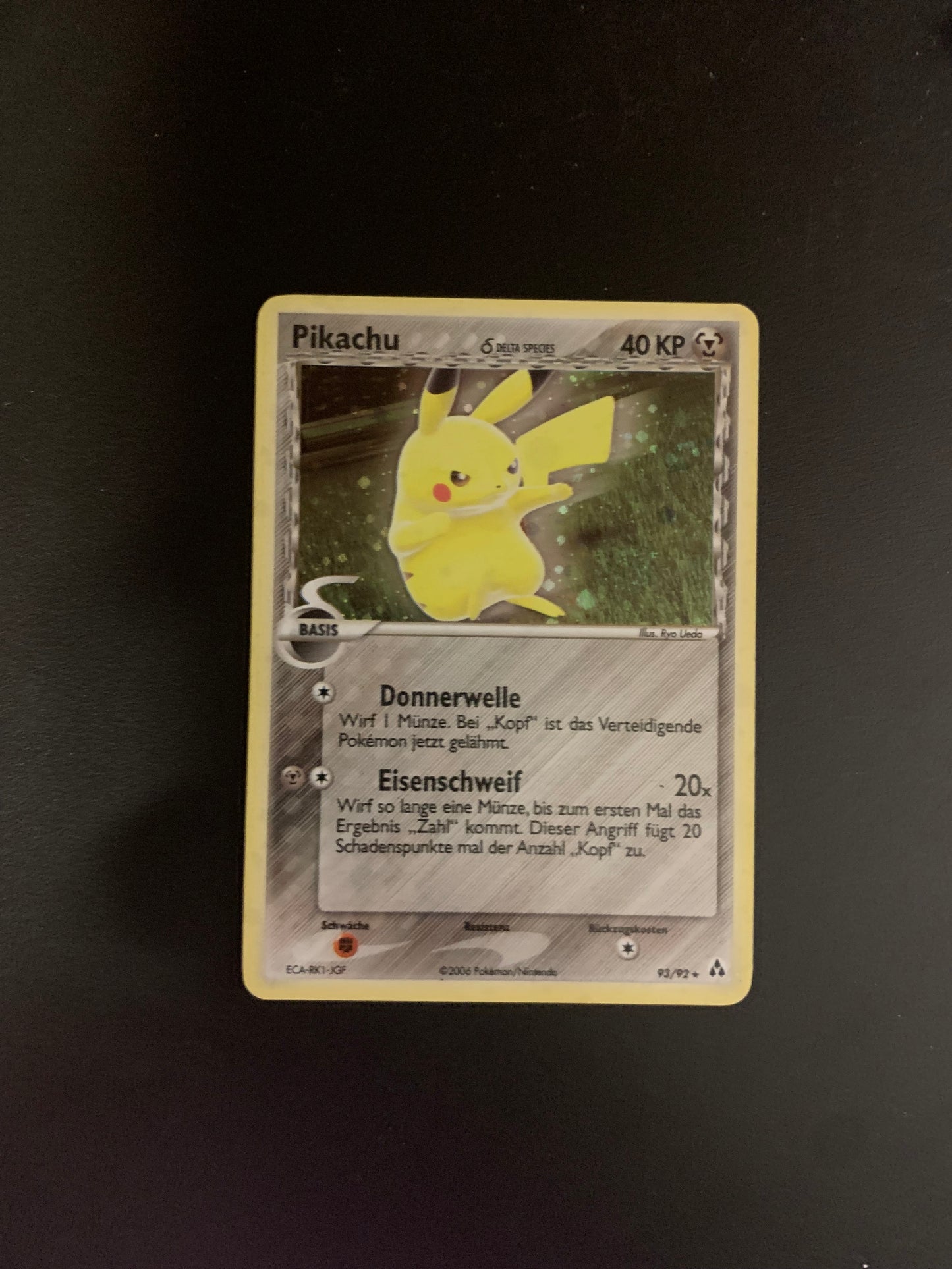 Pokemon Karte Holo Delta Species Pikachu 93/92 Deutsch