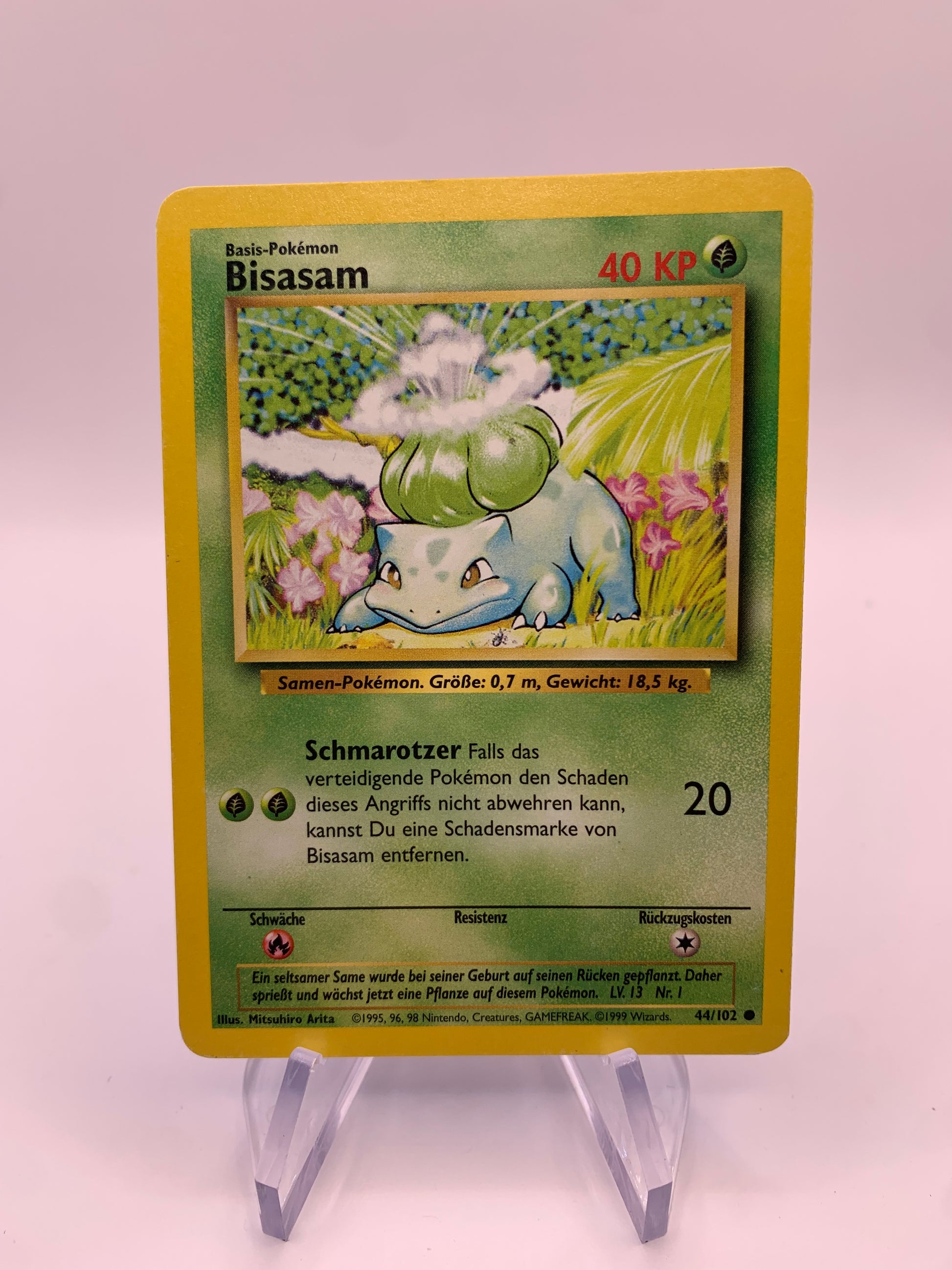 Pokemon Card Bulbasaur 44/102 Base Set German SHPNPokestore Pokemon Card Bulbasaur 44/102 Base Set German SHPNPokestore