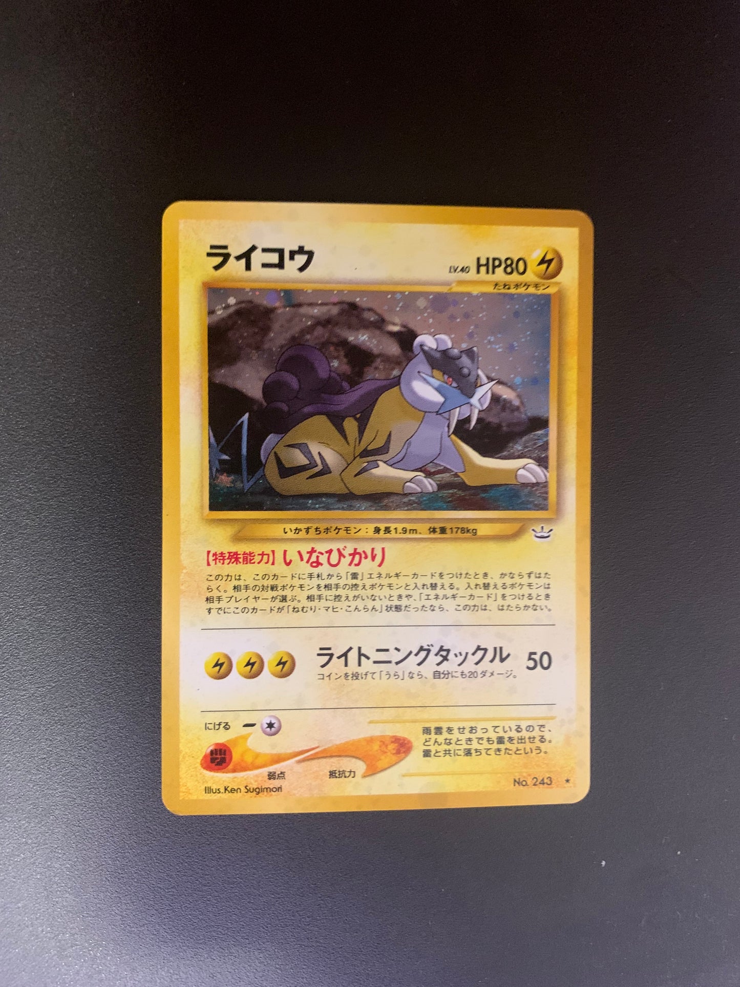 Pokemon Karte Holo Raikou No.243 Japanisch