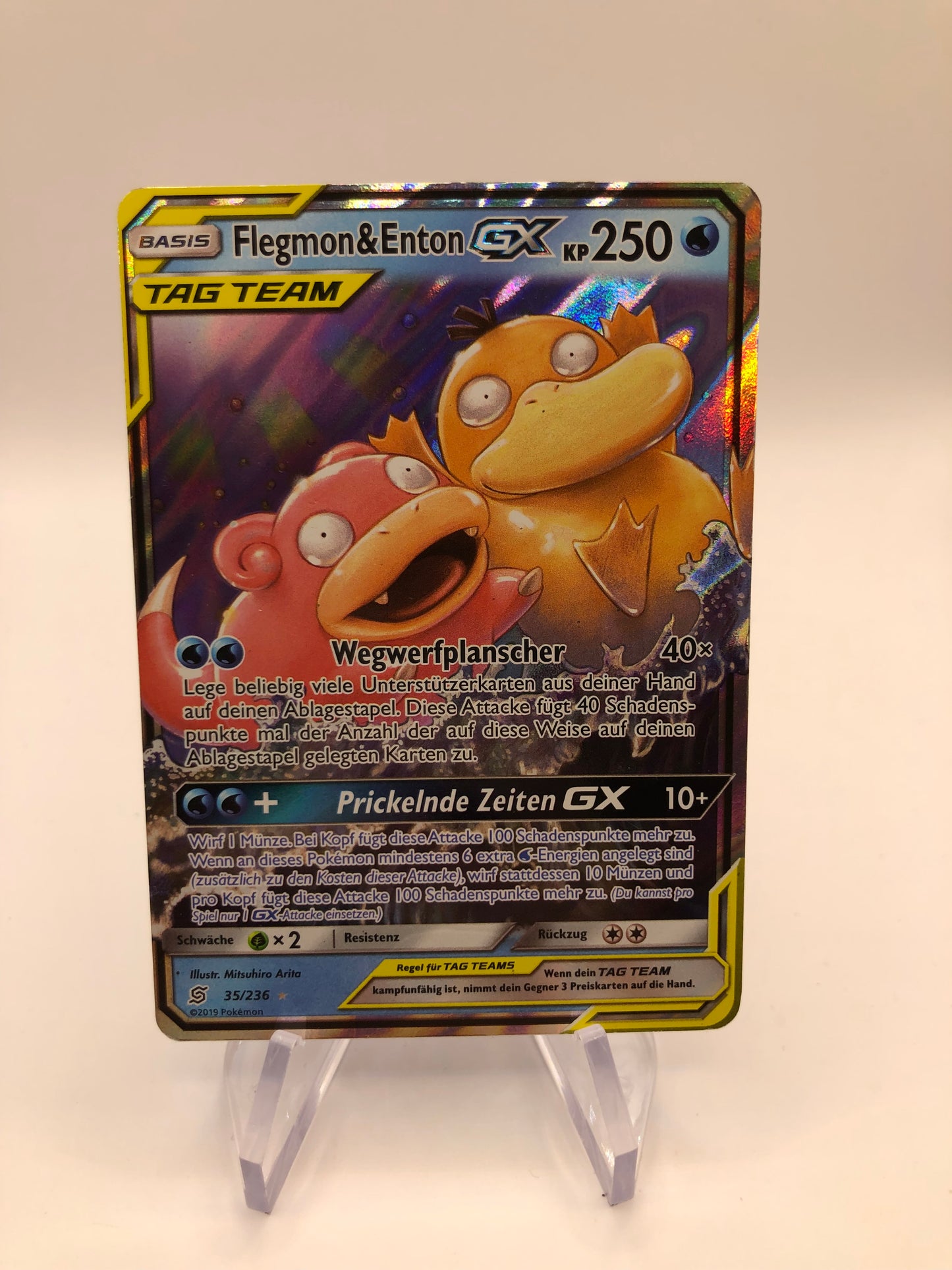Pokemon Karte GX Tag Team Flegmon & Enton 35/236 Deutsch