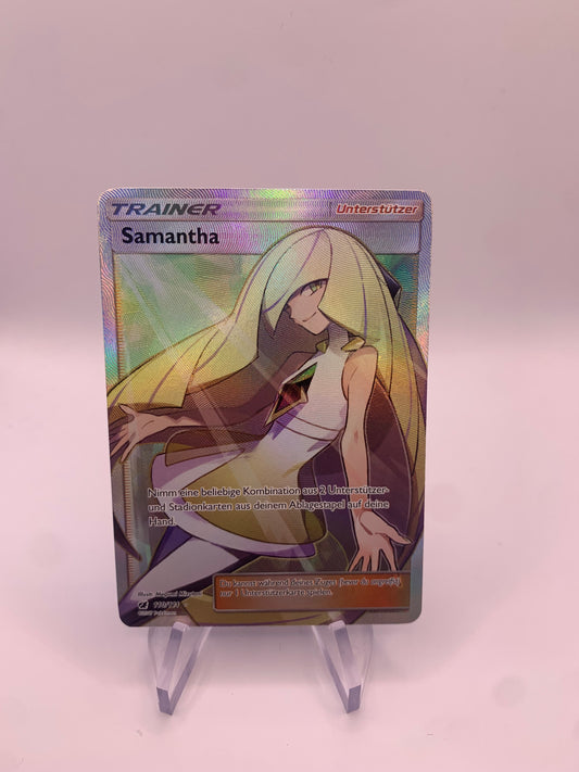 Pokemon Karte Trainer Fullart Samantha 110/111 Deutsch