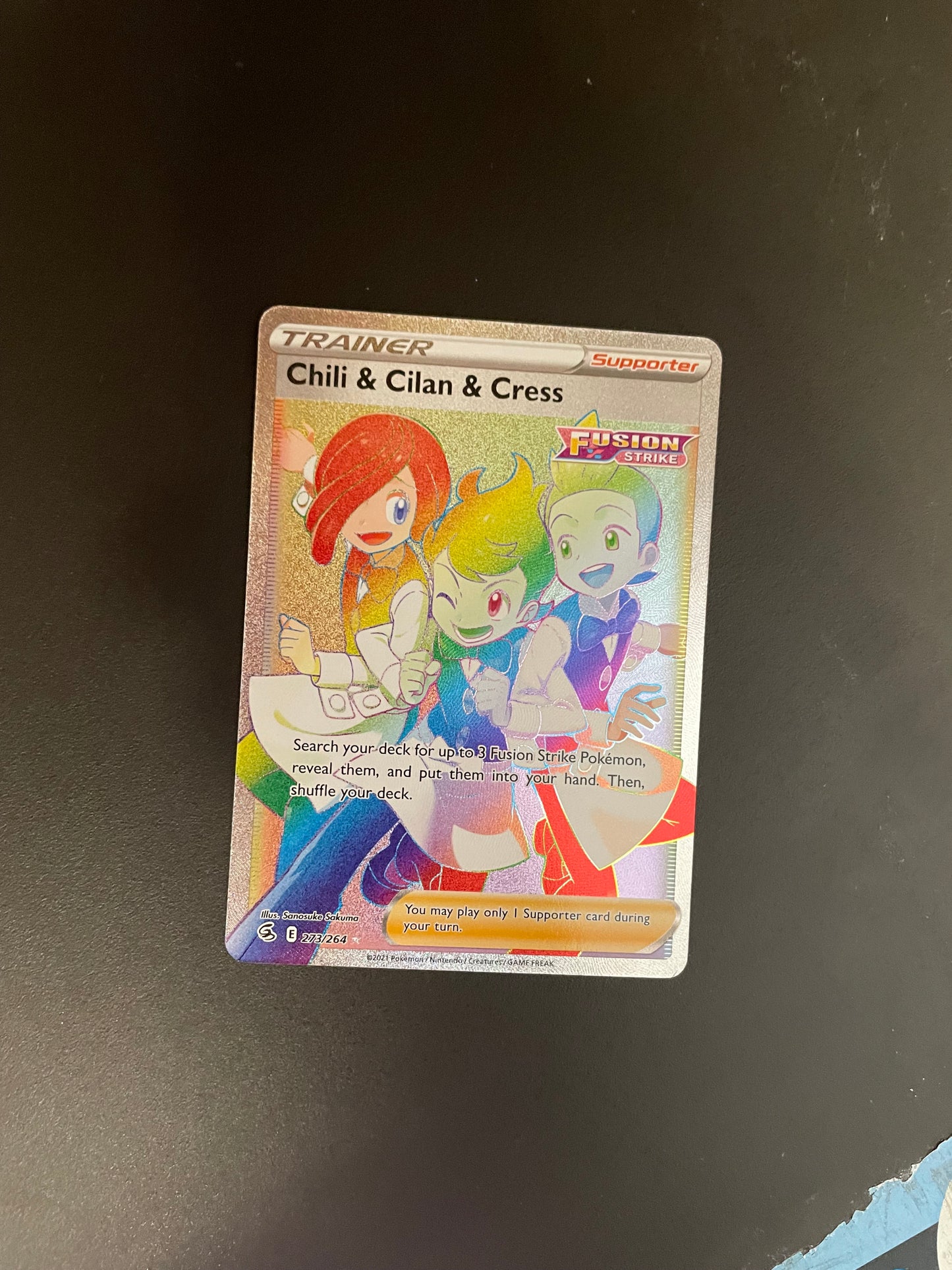 Pokemon Karte Trainer Rainbow Chili&Cilan&Cress 273/264 Deutsch