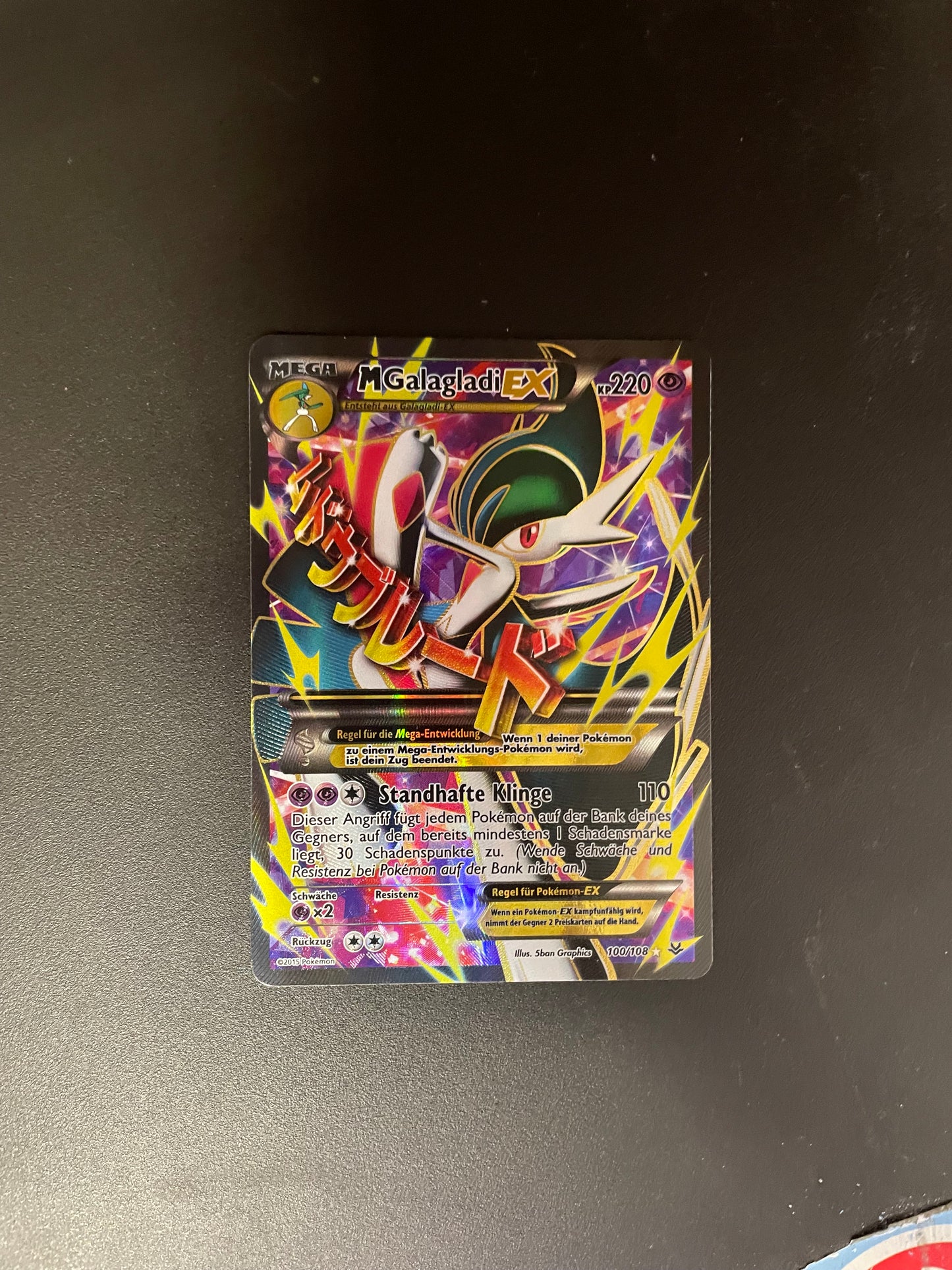 Pokemon Karte EX Mega Galagladi 100/108 Deutsch