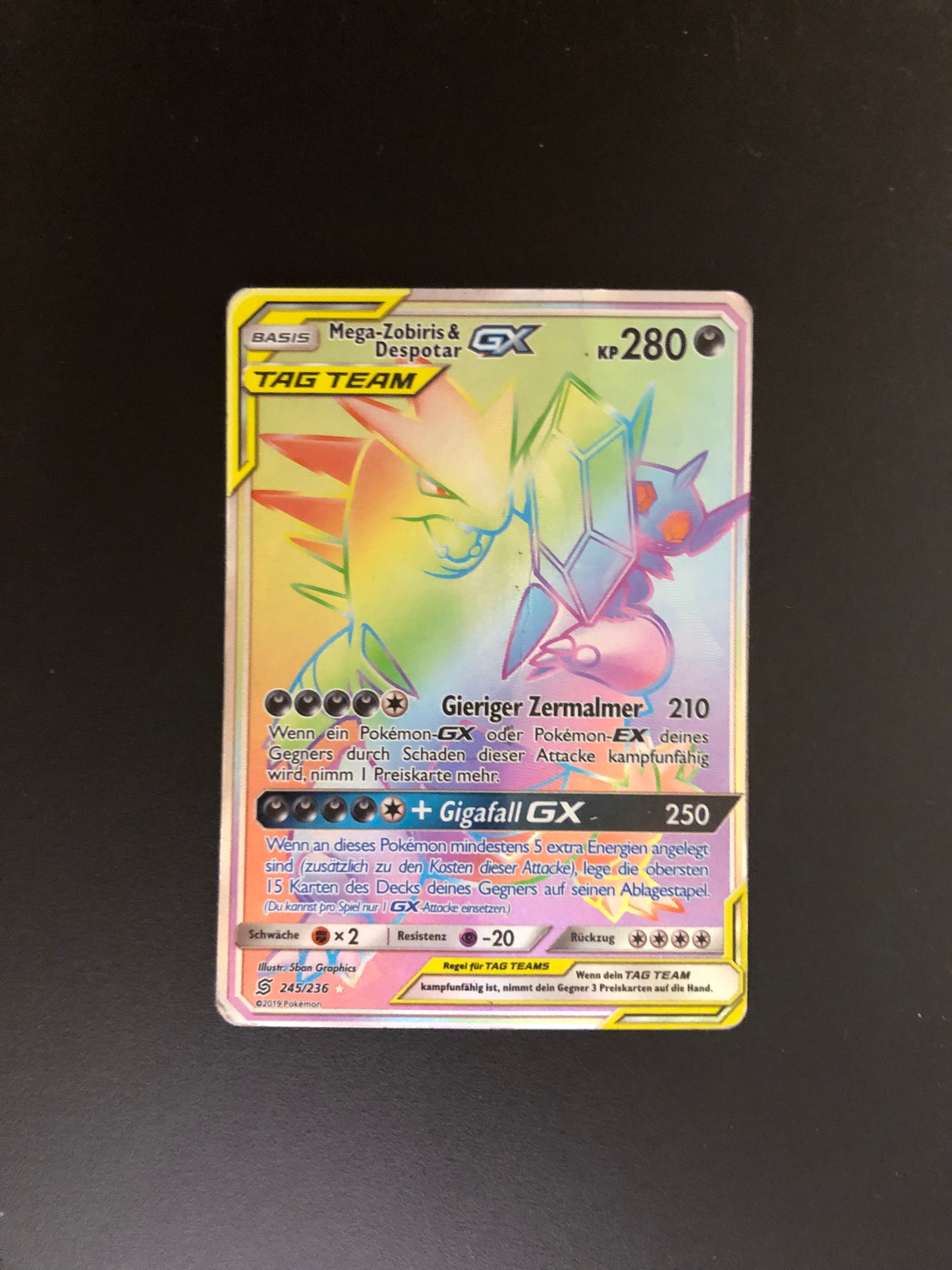 Pokemon Karte GX Tag Team Mega-Zobiris & Despotar 245/236 Deutsch