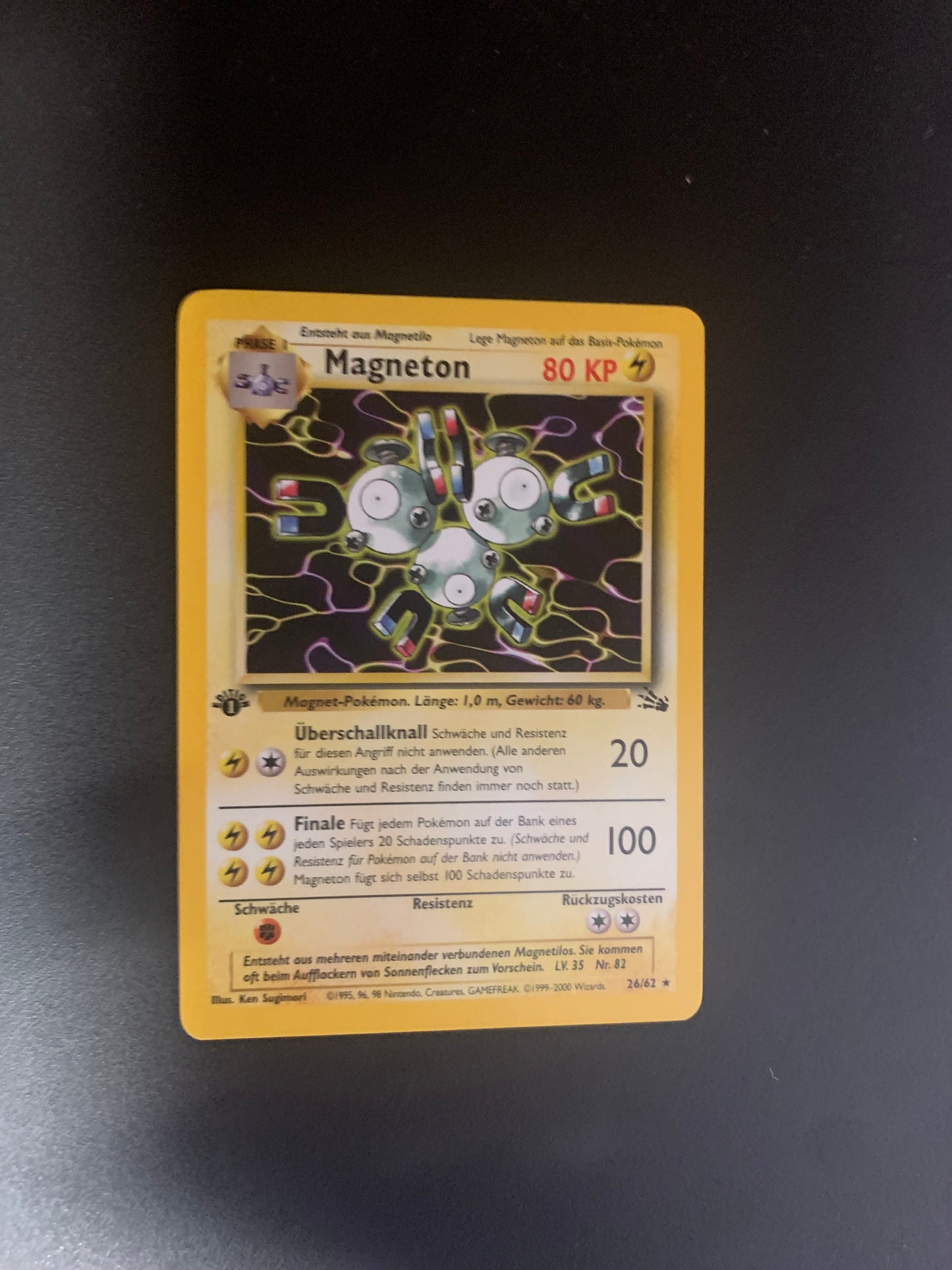 Pokemon Karte 1.Edition Magneton 26/62 Deutsch