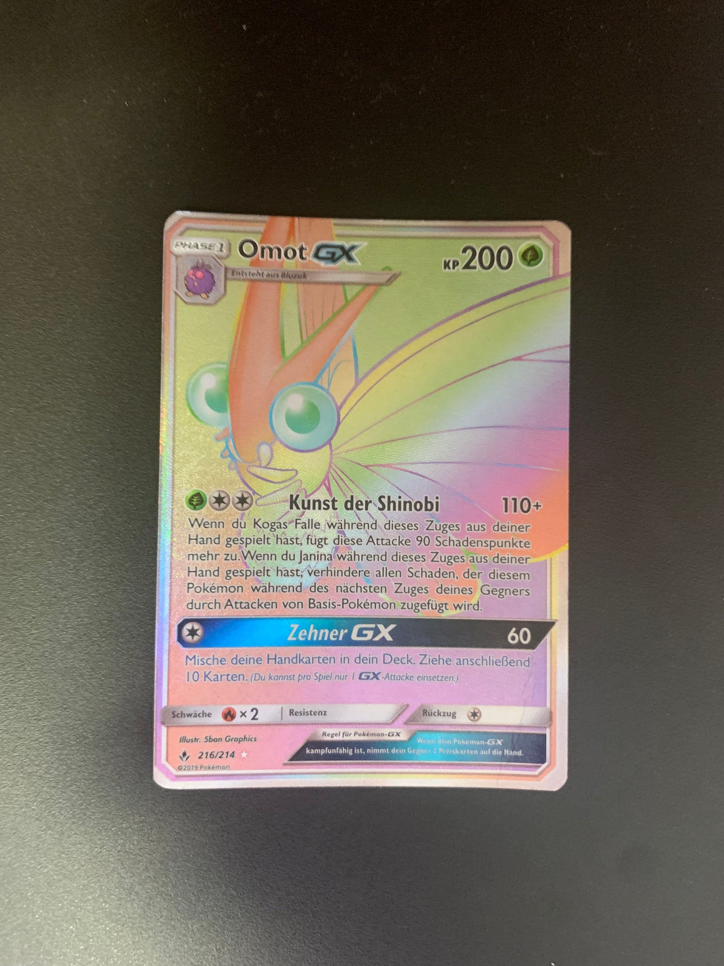 Pokemon Karte Rainbow GX Omot 216/214 Deutsch