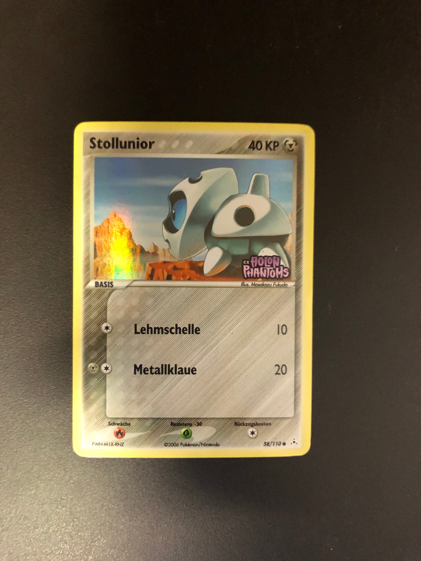 Pokemon Karte Revers Stamp Stollunior 58/110 Deutsch