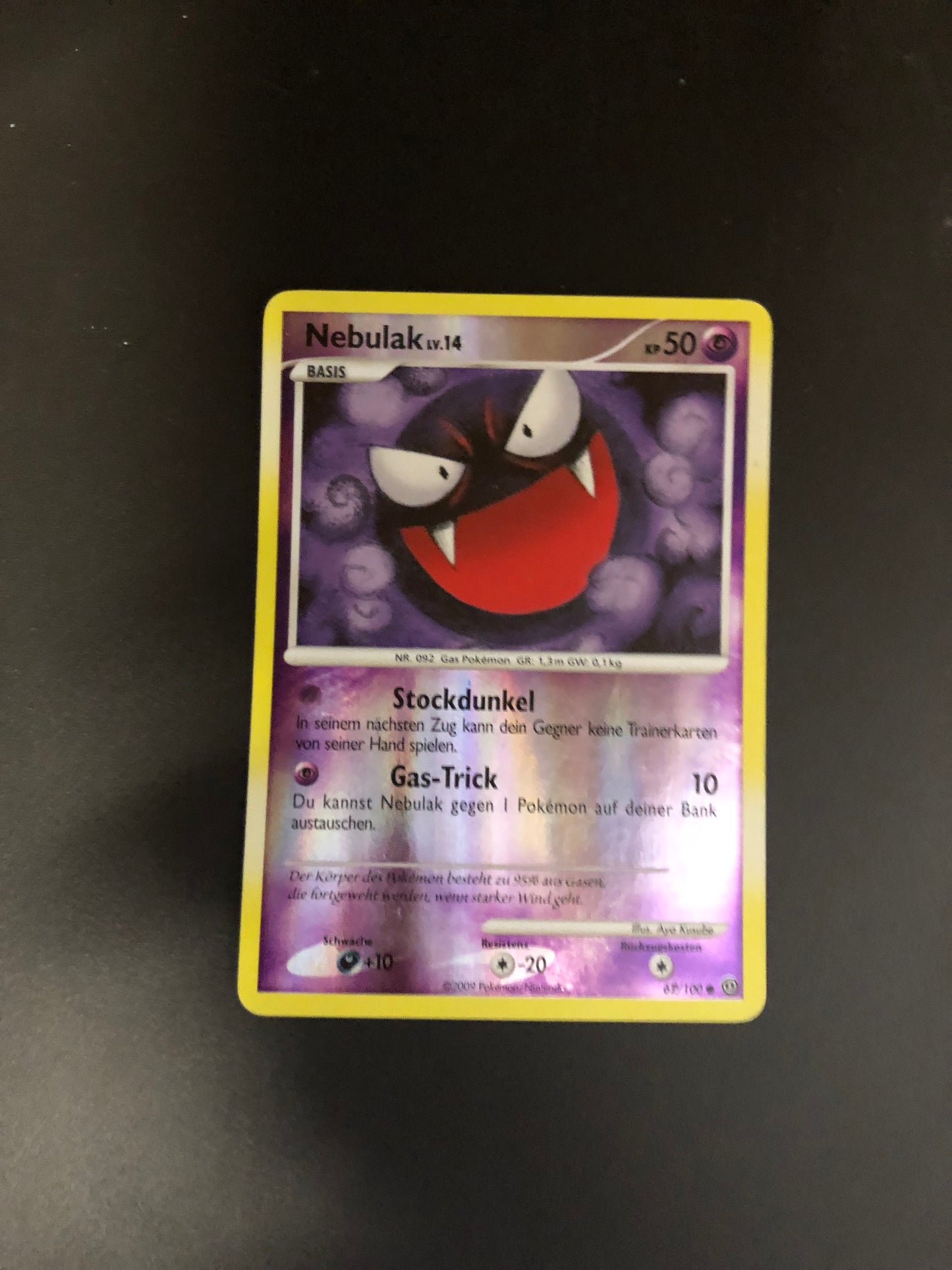 Pokemon Karte Revers Nebulak 62/100 Deutsch