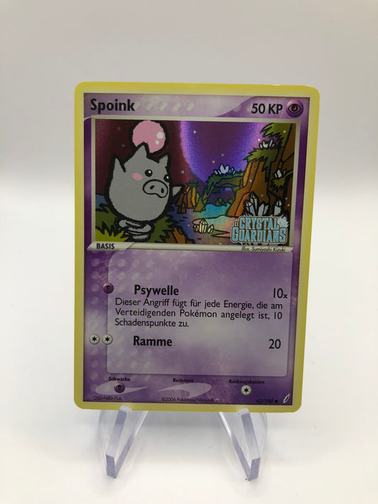 Pokemon Karte Revers Stamp Spoink 62/100  Deutsch