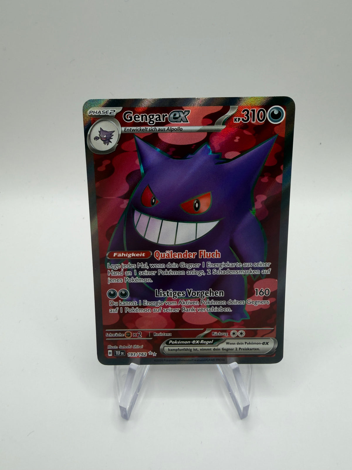 Pokemon Karte Ex Fullart Gengar 193/162 Deutsch