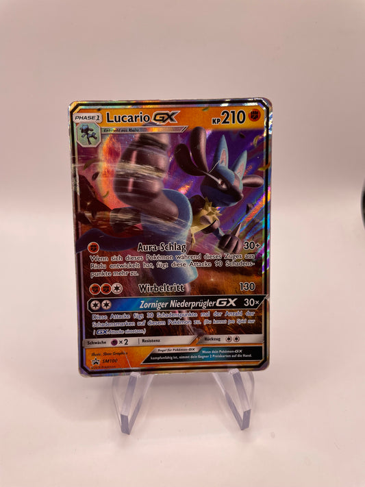 Pokemon Karte GX Promo Lucario SM100 Deutsch