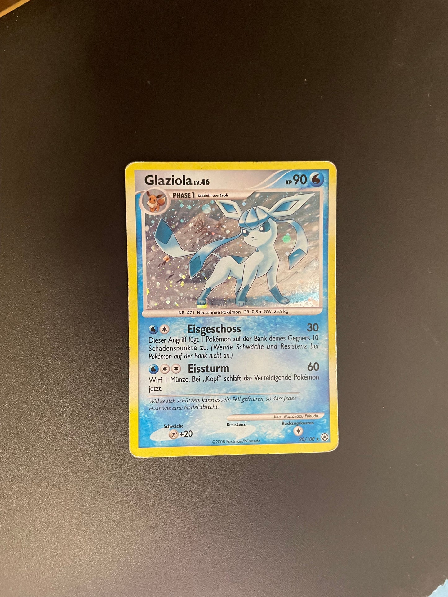 Pokemon Karte Holo Lv.46 Glaziola 20/100 Deutsch