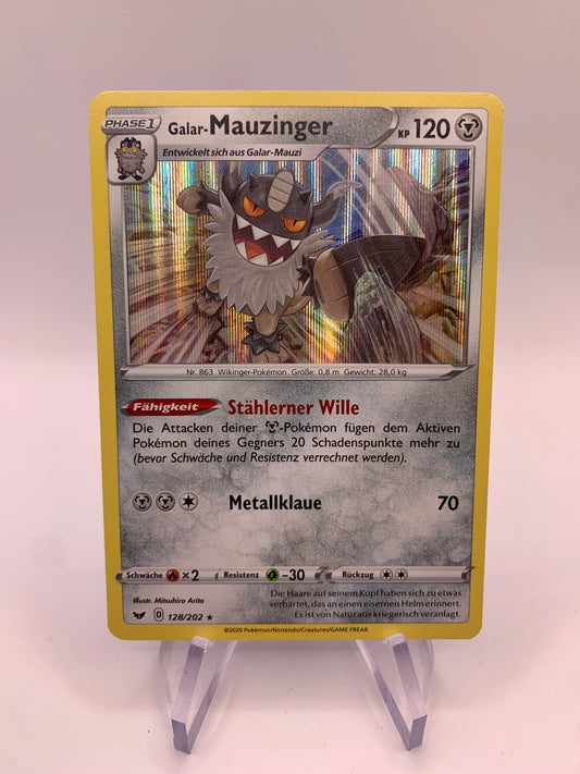 Pokémon Karte Holo Galar-Mauzinger 128/202 deutsch