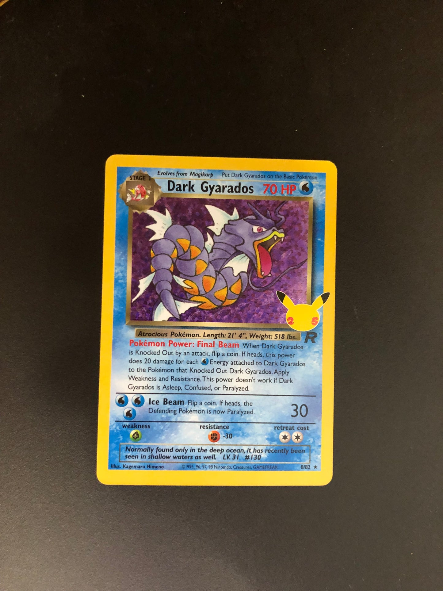 Pokemon Karte Holo Celebration dunkles Garados 8/82 Englisch