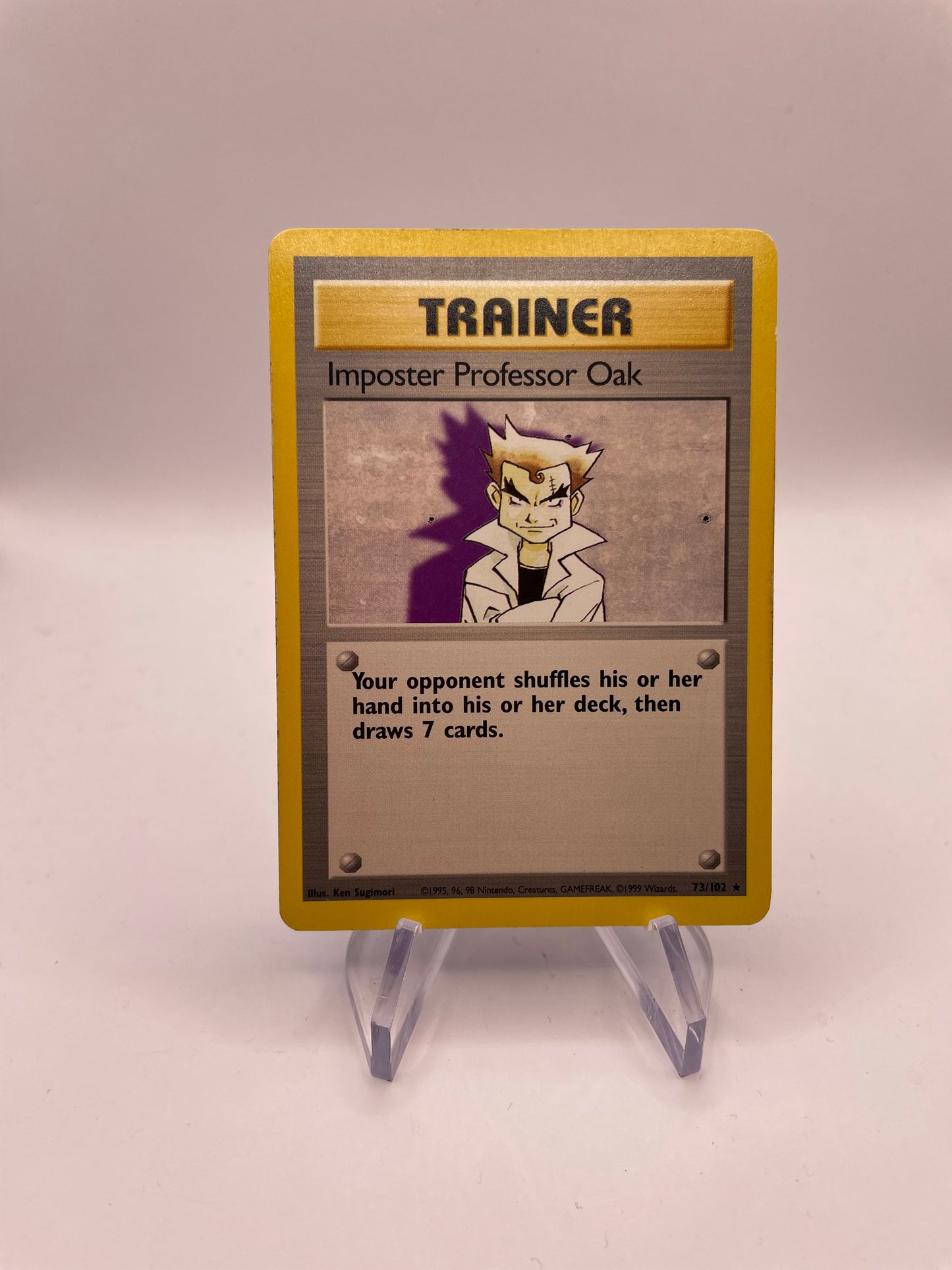 Pokemon Karte Base Set Trainer Imposter Professor Oak 73/102 Englisch