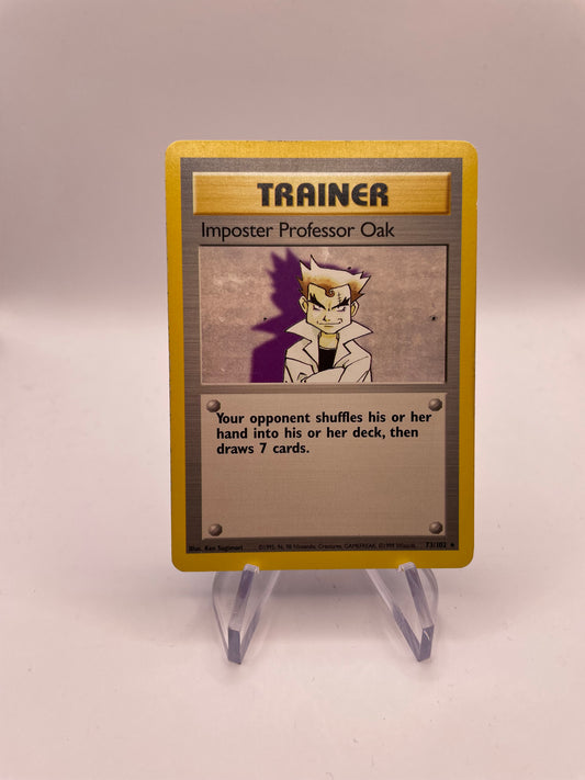 Pokemon Karte Base Set Trainer Imposter Professor Oak 73/102 Englisch