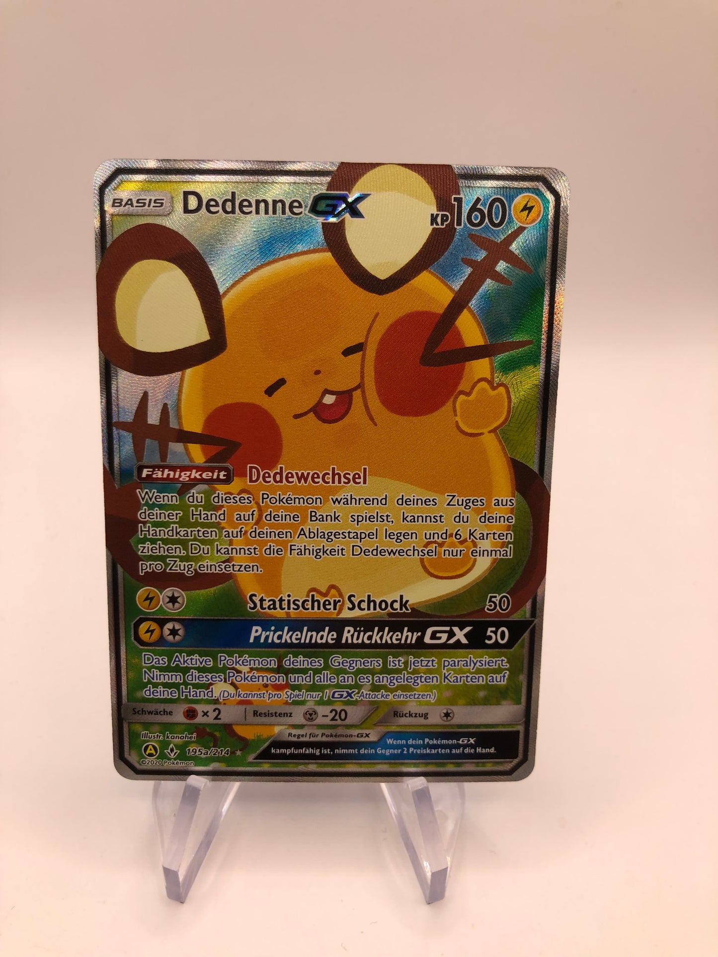 Pokemon Karte GX Dedenne 195a/214 Deutsch