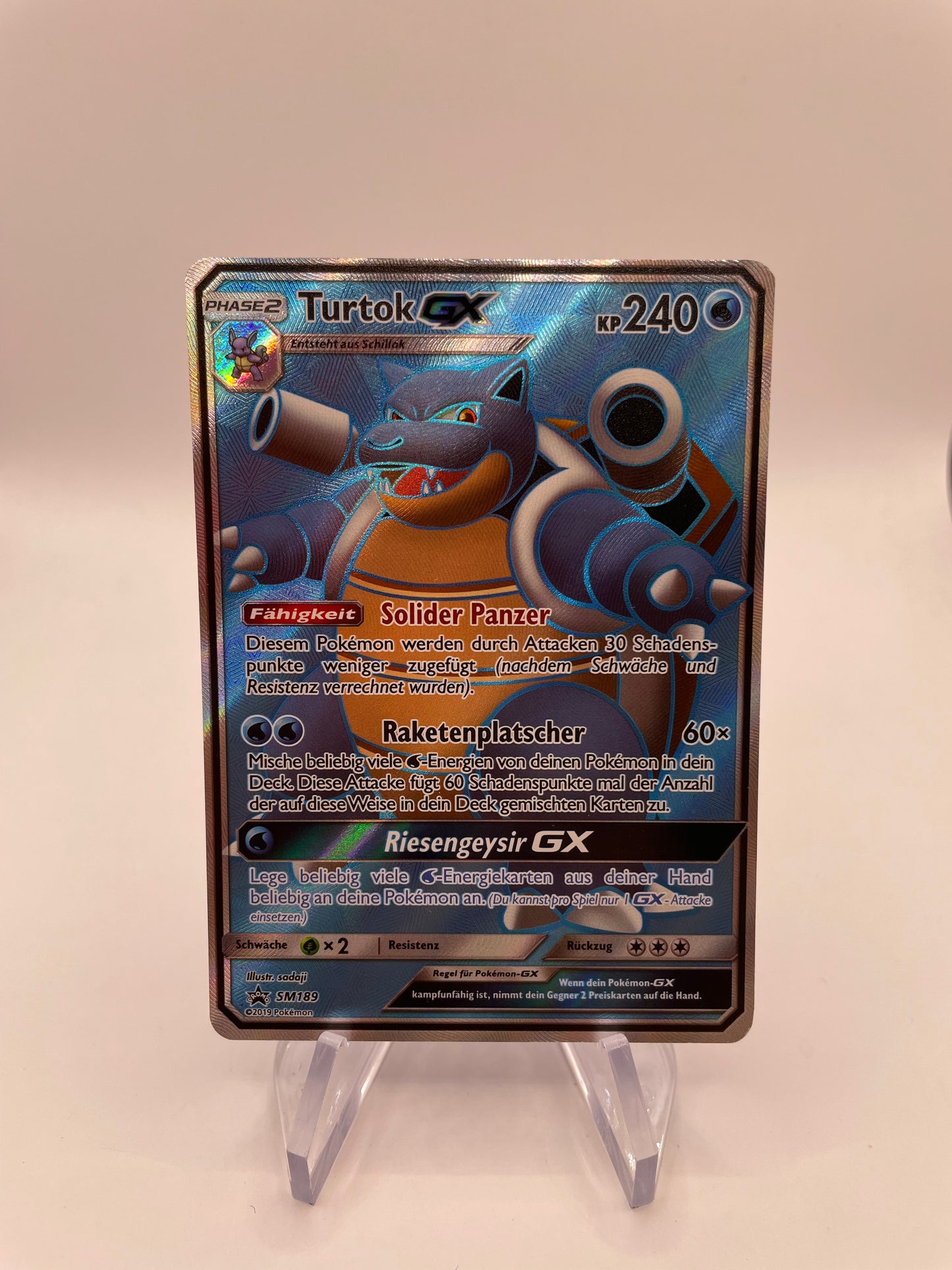 Pokemon Karte GX Turtok SM189 Deutsch