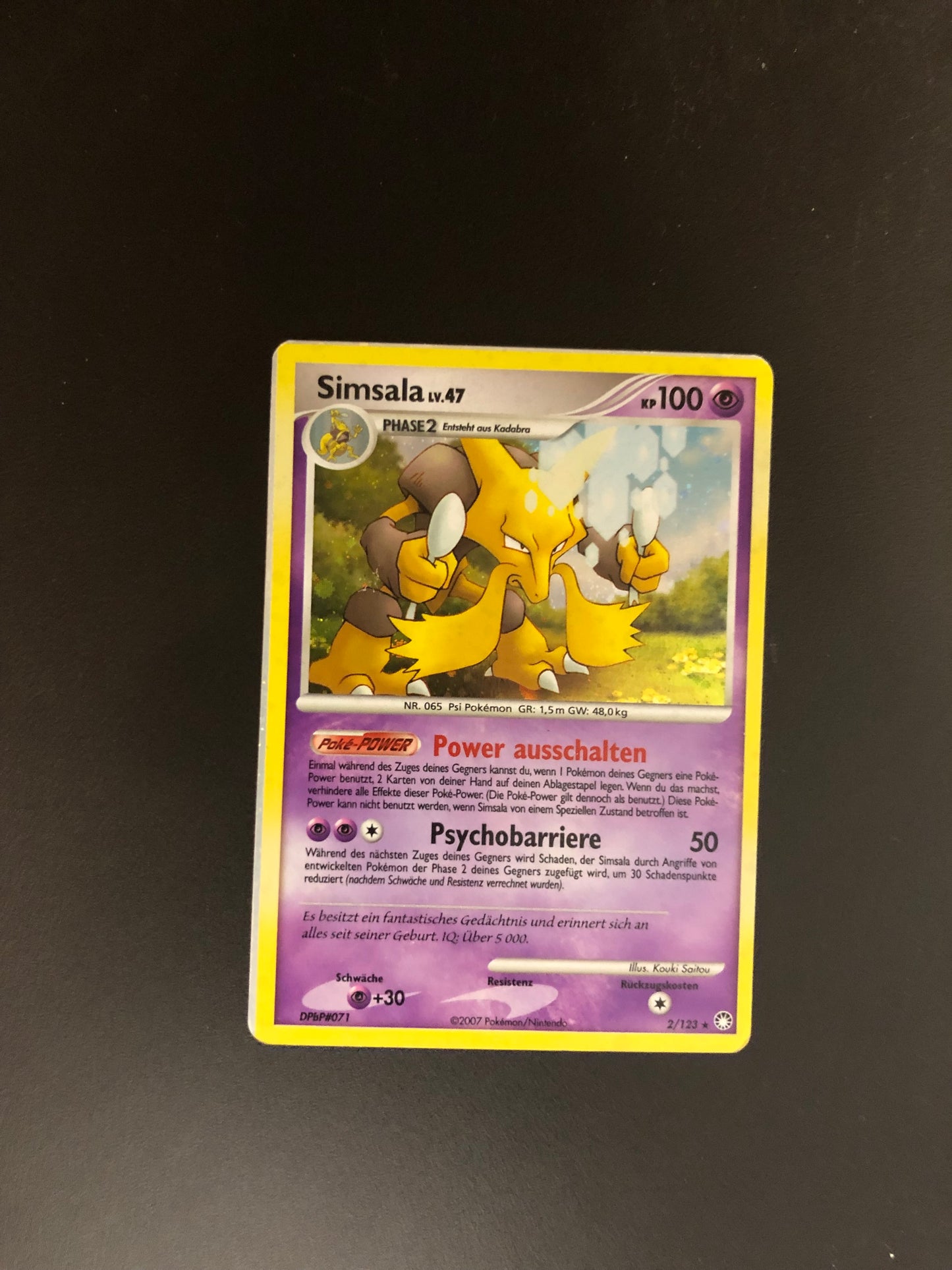 Pokemon Karte Holo Simsala 2/123 Deutsch