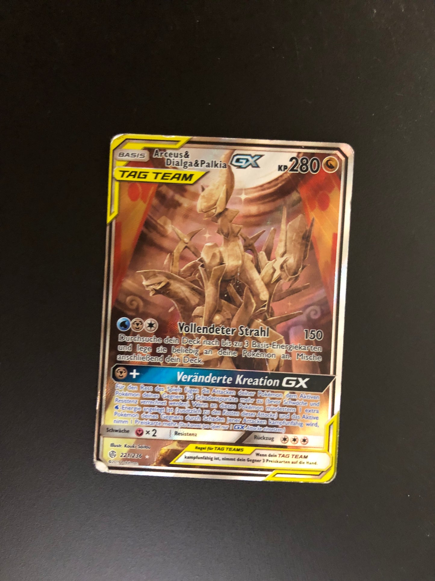 Pokemon Karte GX Tag Team Arceus & Dialga & Palkia 221/236 Deutsch