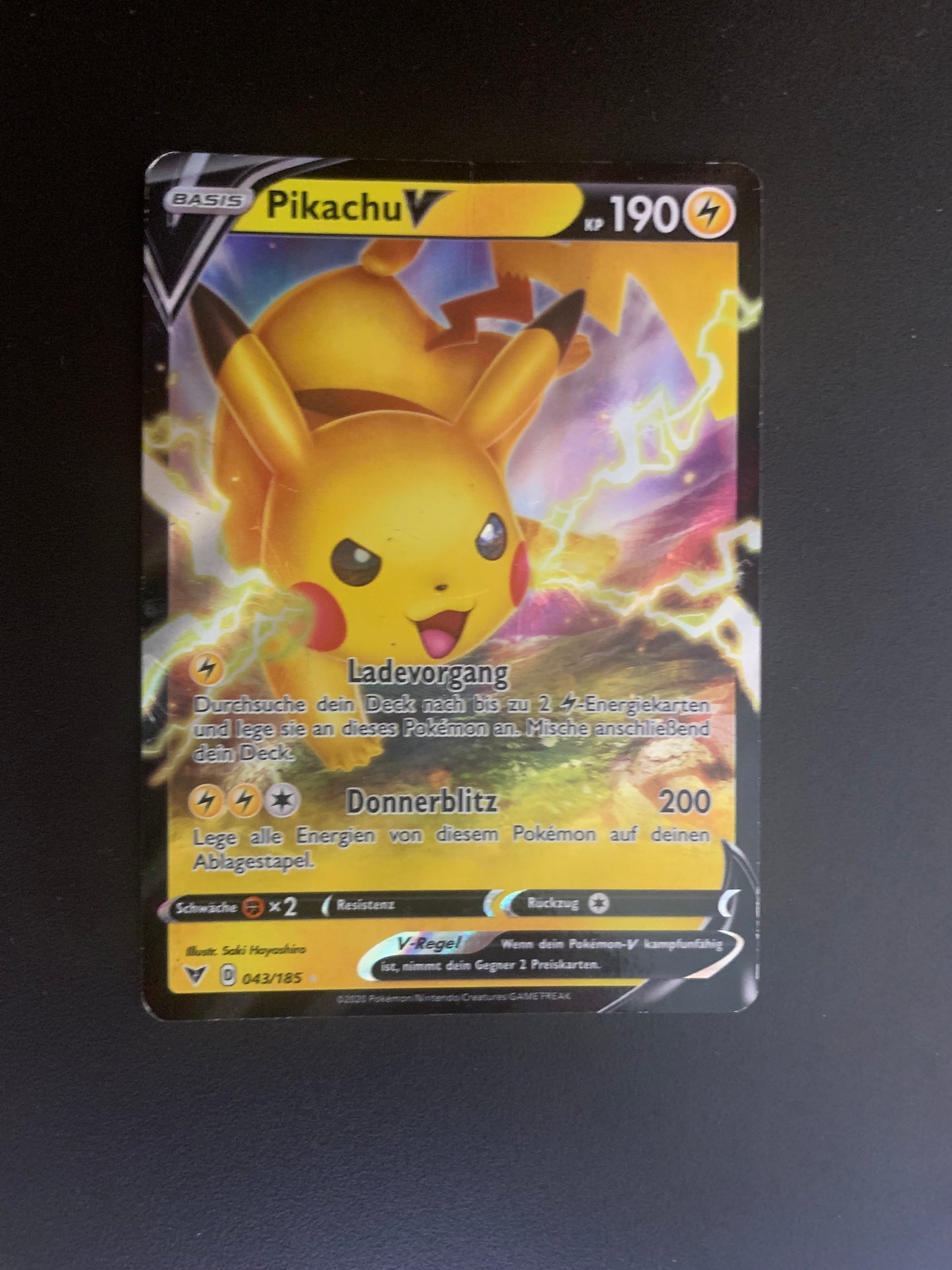 Pokemon Karte V Pikachu 43/185 Deutsch