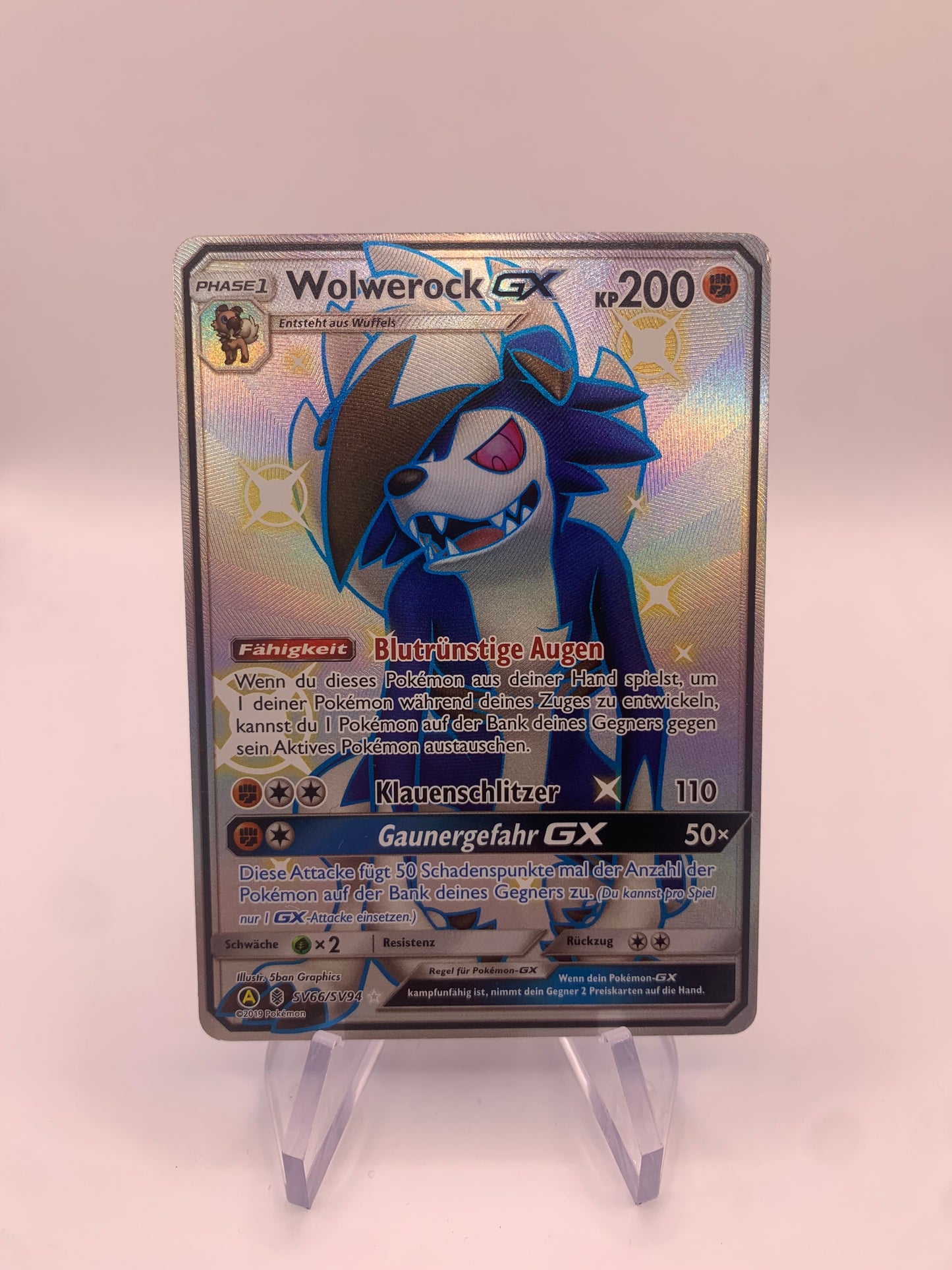 Pokemon Karte GX Fullart Wolwerock SV66/SV94 Deutsch