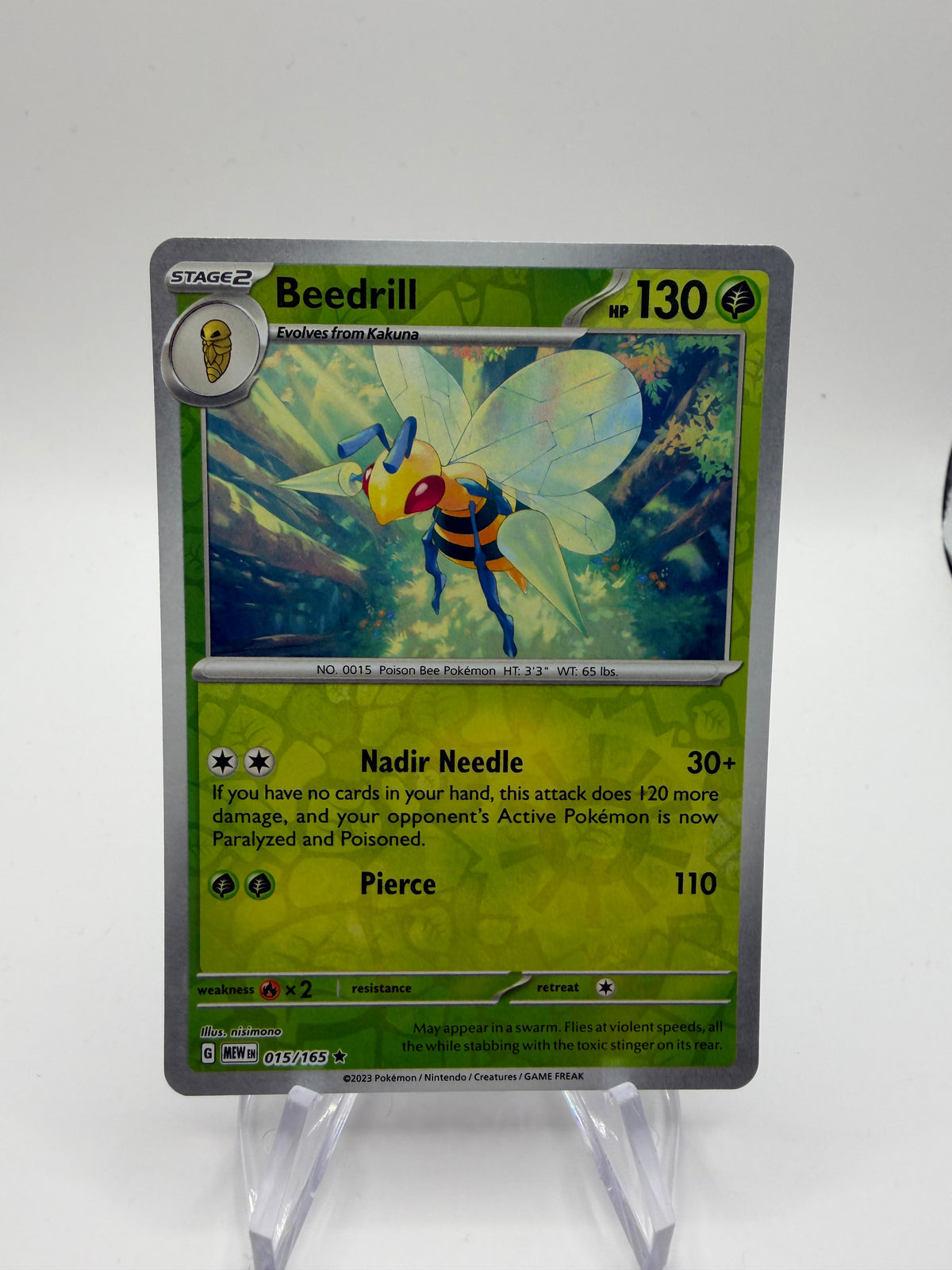 Pokemon Karte Reverse 151 Bibor 15/165 Englisch