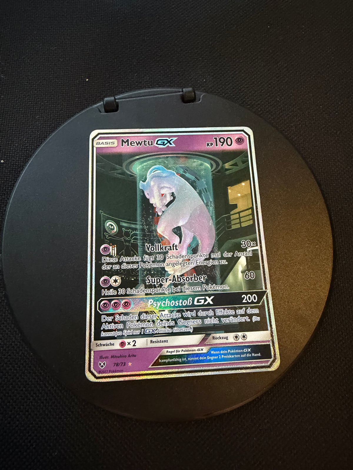 Pokemon Karte GX Alt Art Mewtu 78/73 Deutsch