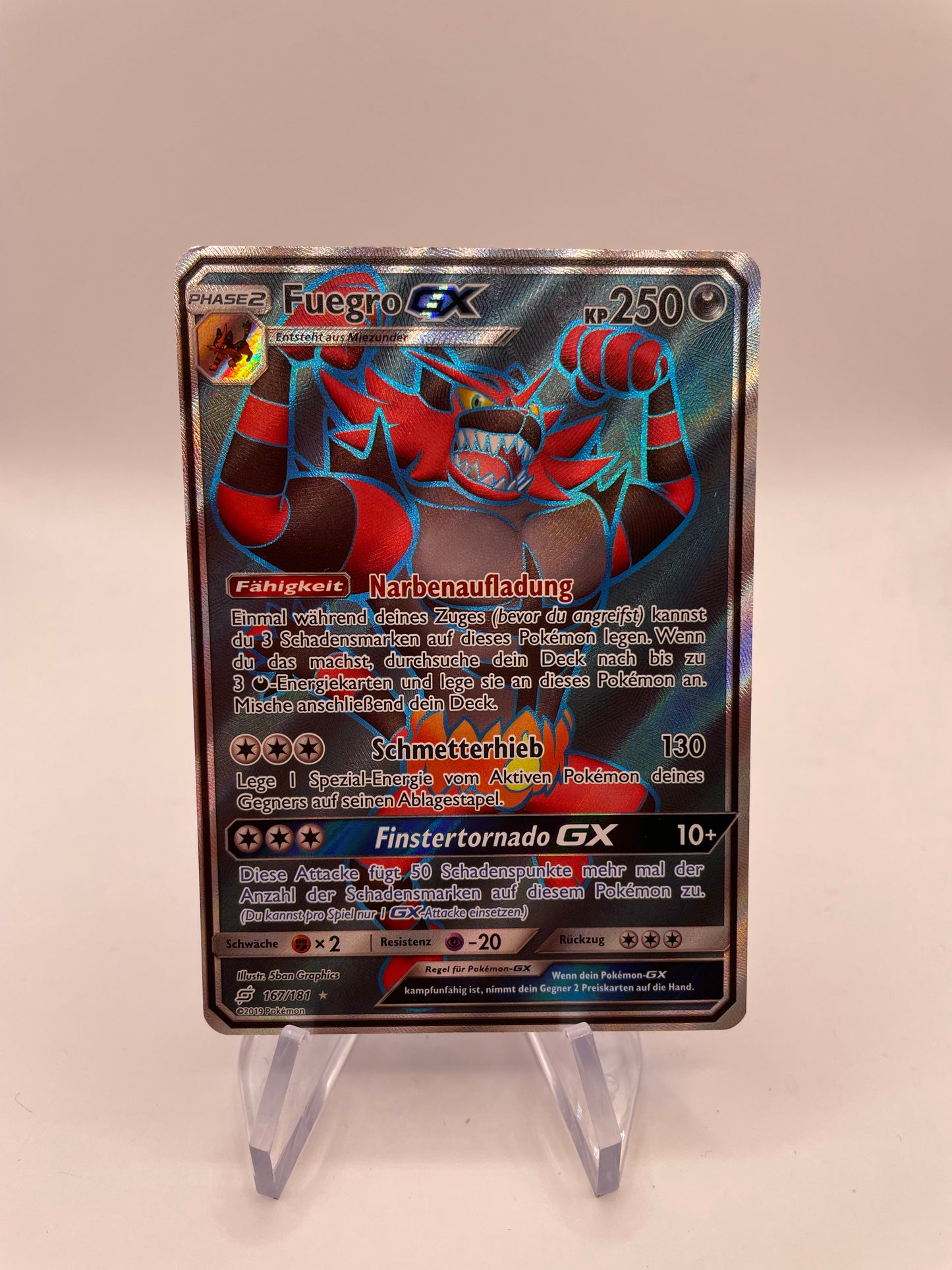 Pokémon Karte Fuegro GX 167/181 Deutsch