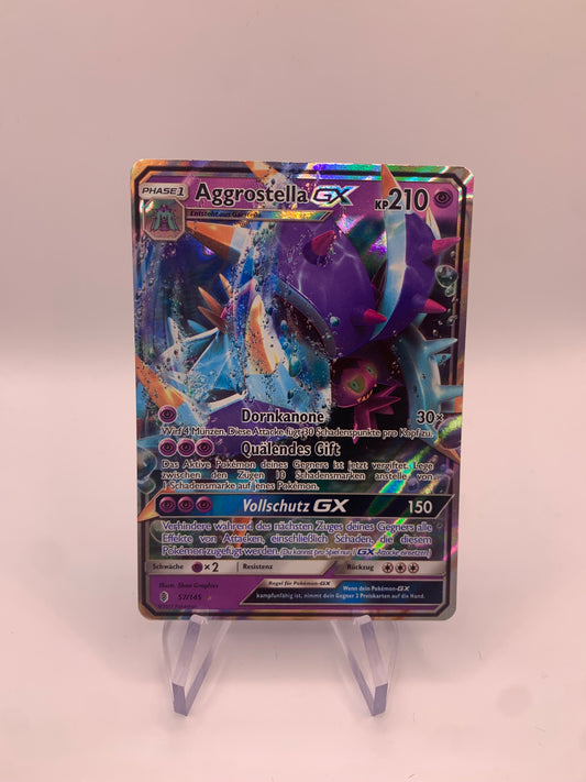 Pokemon Karte GX Aggrostella 57/145 Deutsch