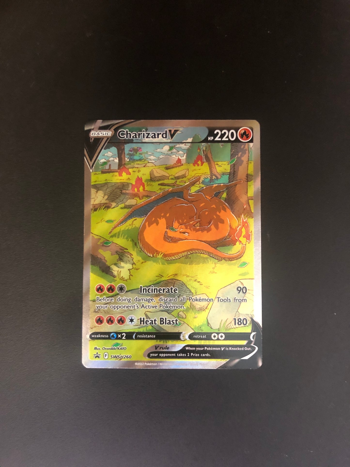 Pokemon Karte V Promo Alt-Art Glurak SWSH260 Englisch