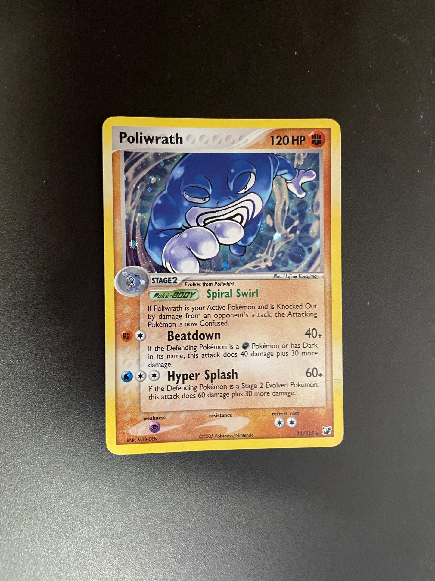Pokemon Karte Holo Poliwrath 11/115 Englisch