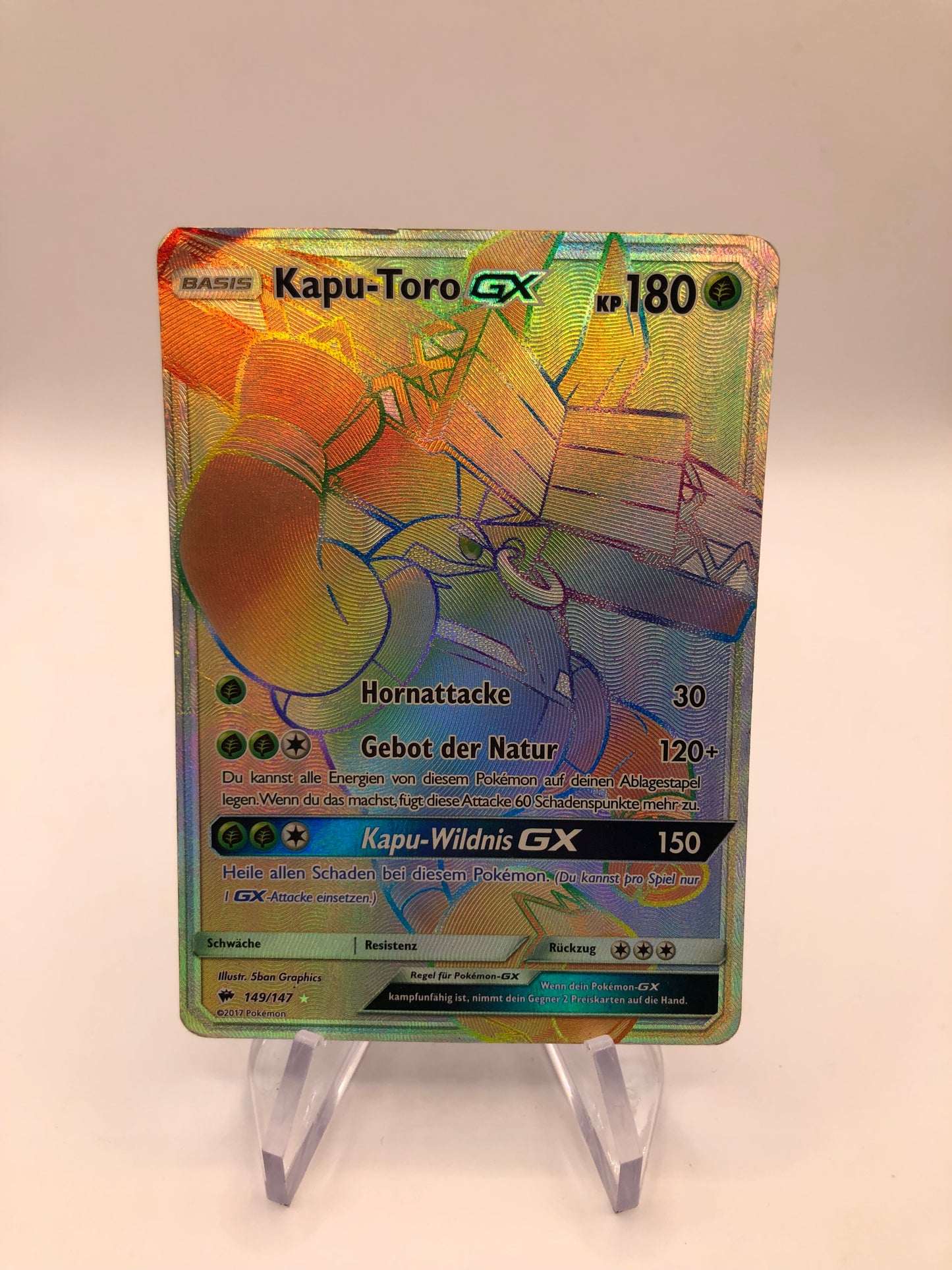 Pokemon Karte GX Rainbow Kapu-Toro 149/147 Deutsch