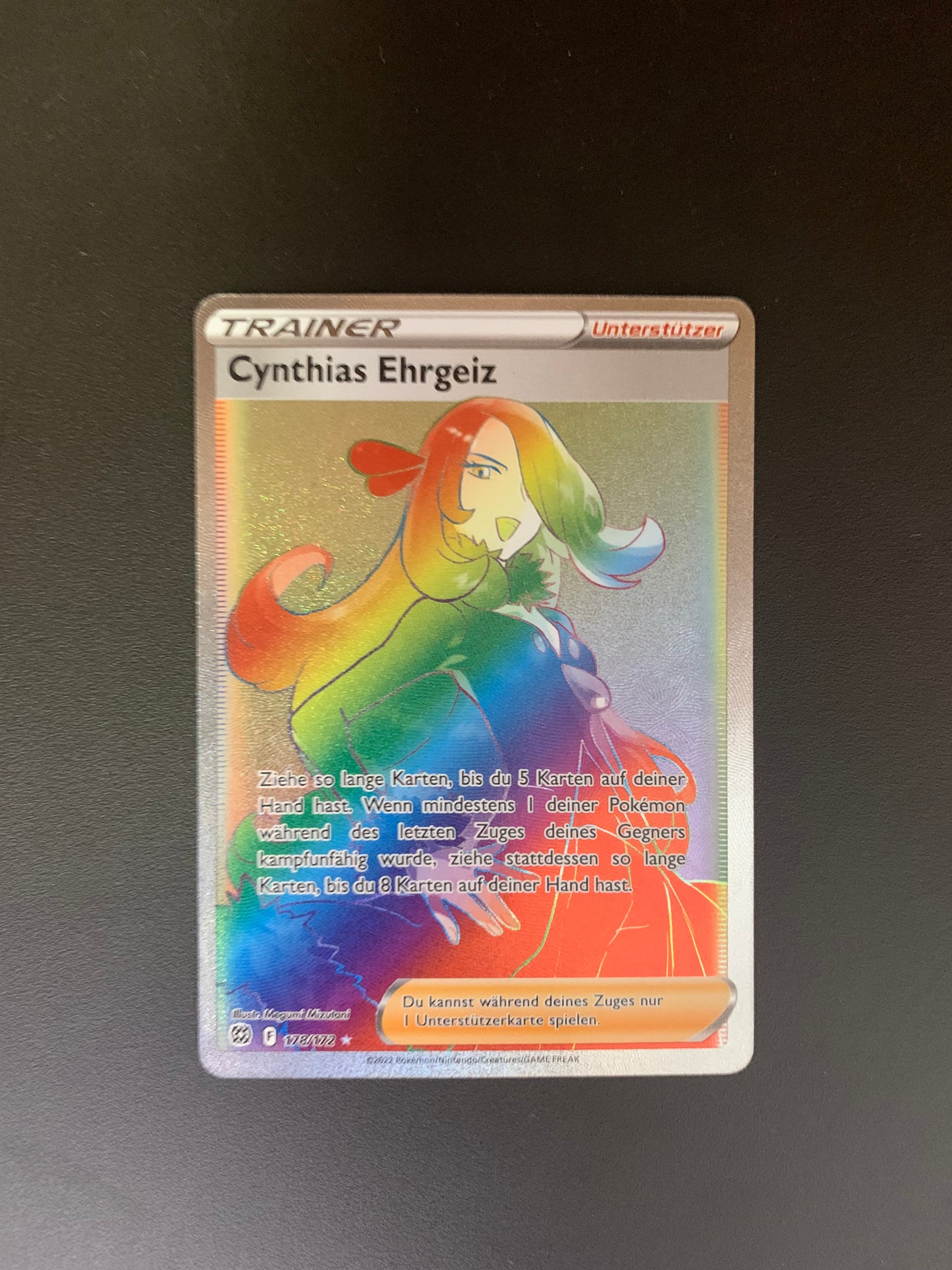 Pokemon Karte Rainbow Trainer Cynthias Ehrgeiz 178/172 Deutsch