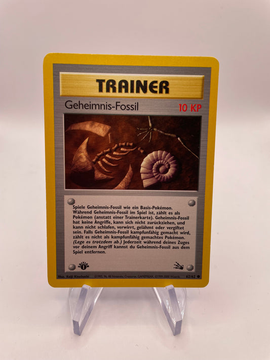 Pokemon Karte Fossil Trainer Geheimnis-Fossil 62/62 Deutsch