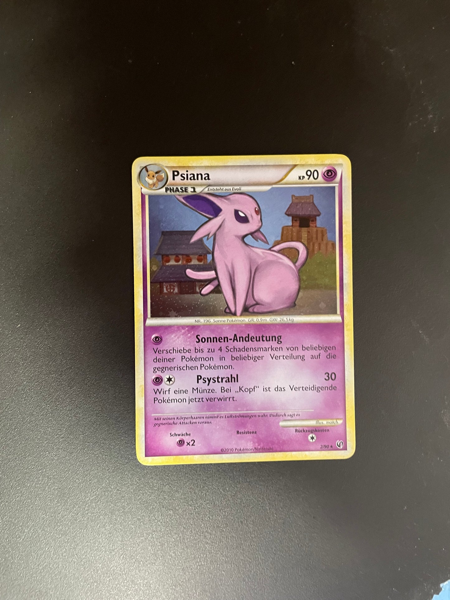 Pokemon Karte Holo Psiana 2/90 Deutsch