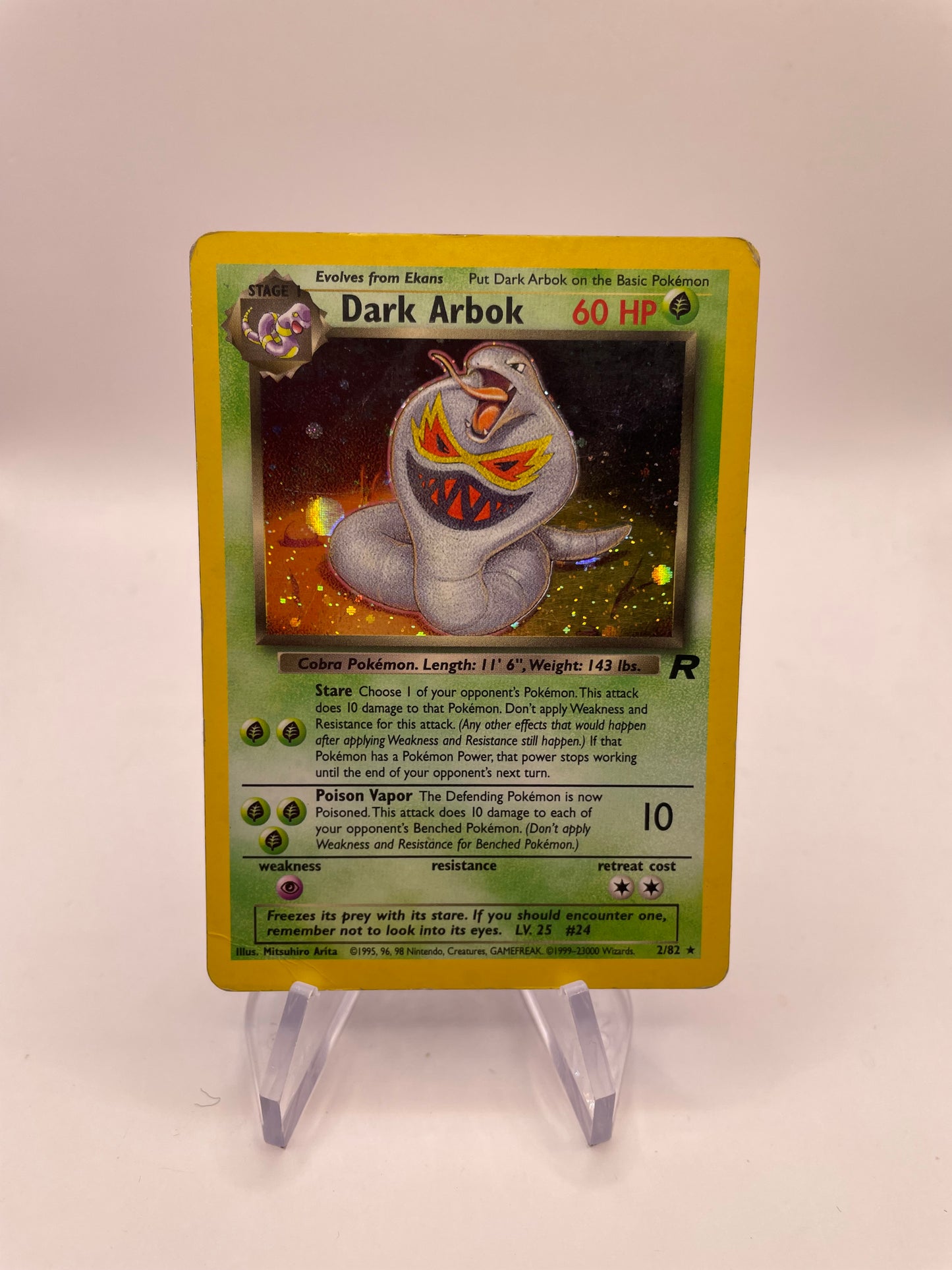 Pokemon Karte Holo Dunkles Arbok 2/82 Englisch