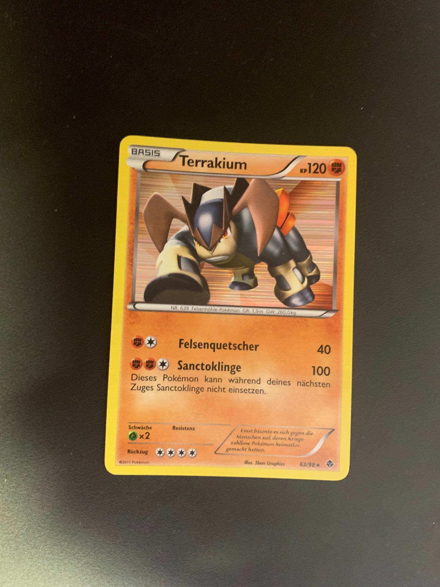 Pokemon Karte Holo Terrakium 63/98 Deutsch