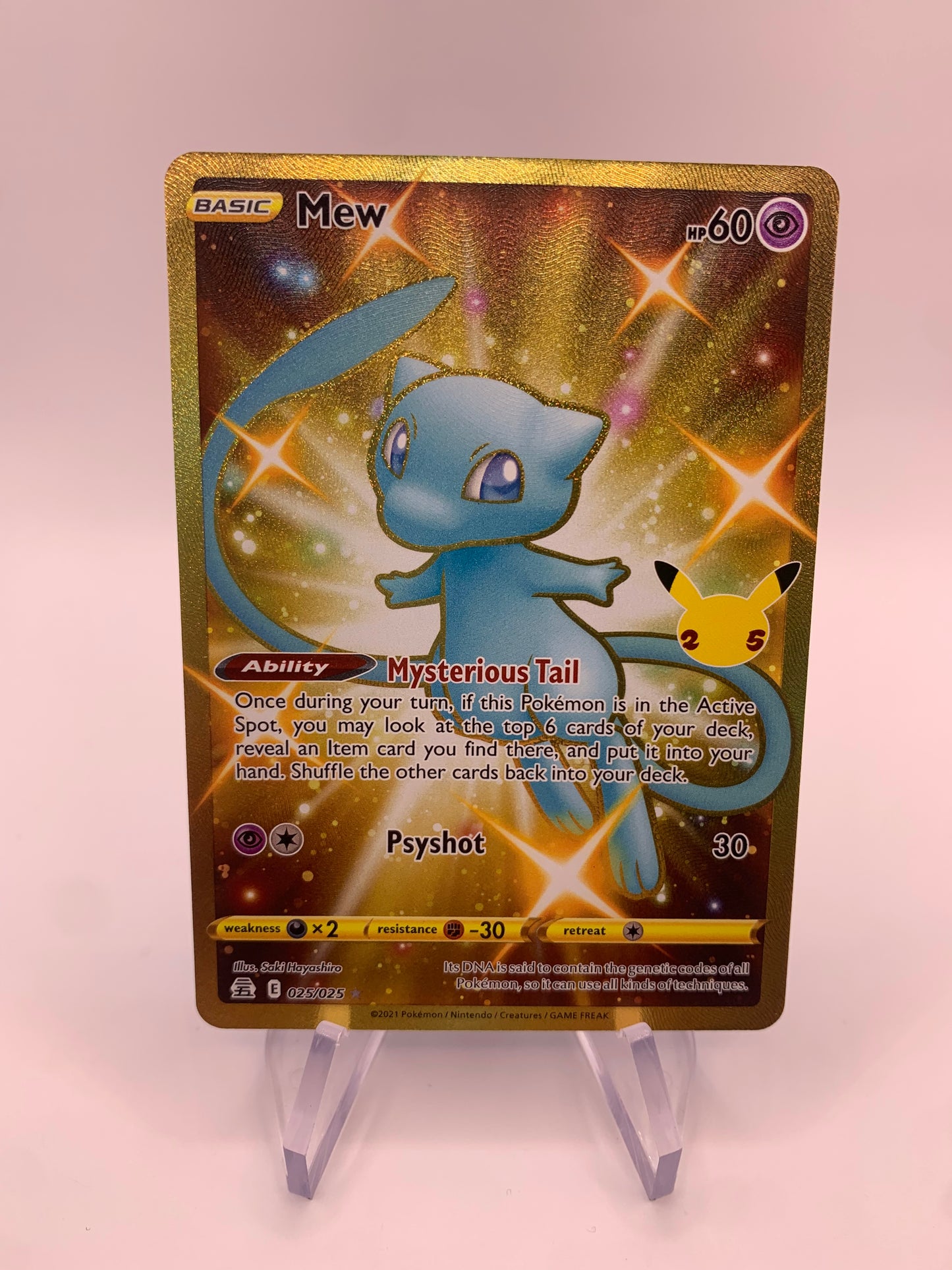 Pokemon Card Shiny Gold Mew Celebration 25/25