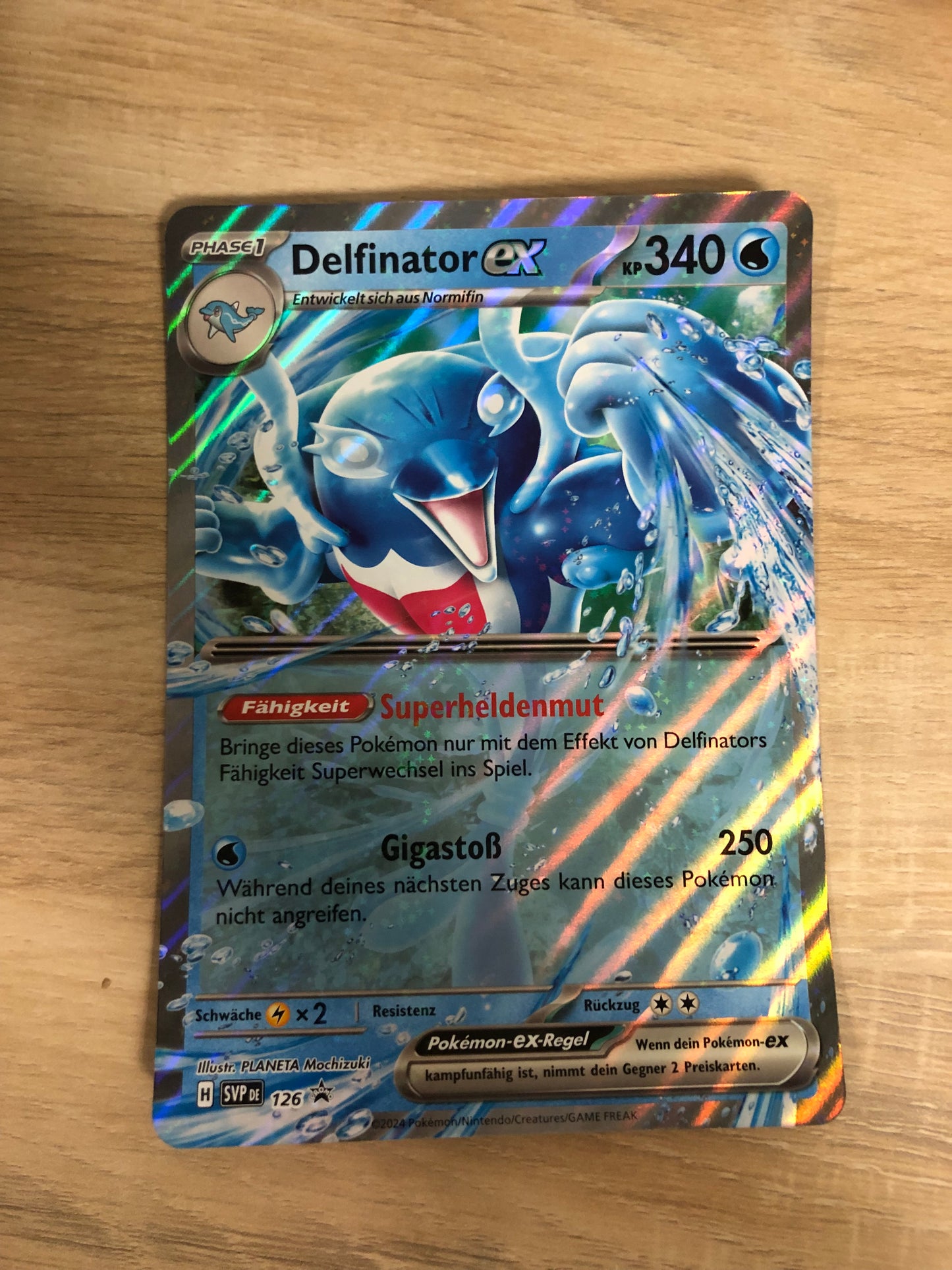Pokemon Karte XXL EX Promo Delfinator 126 Deutsch