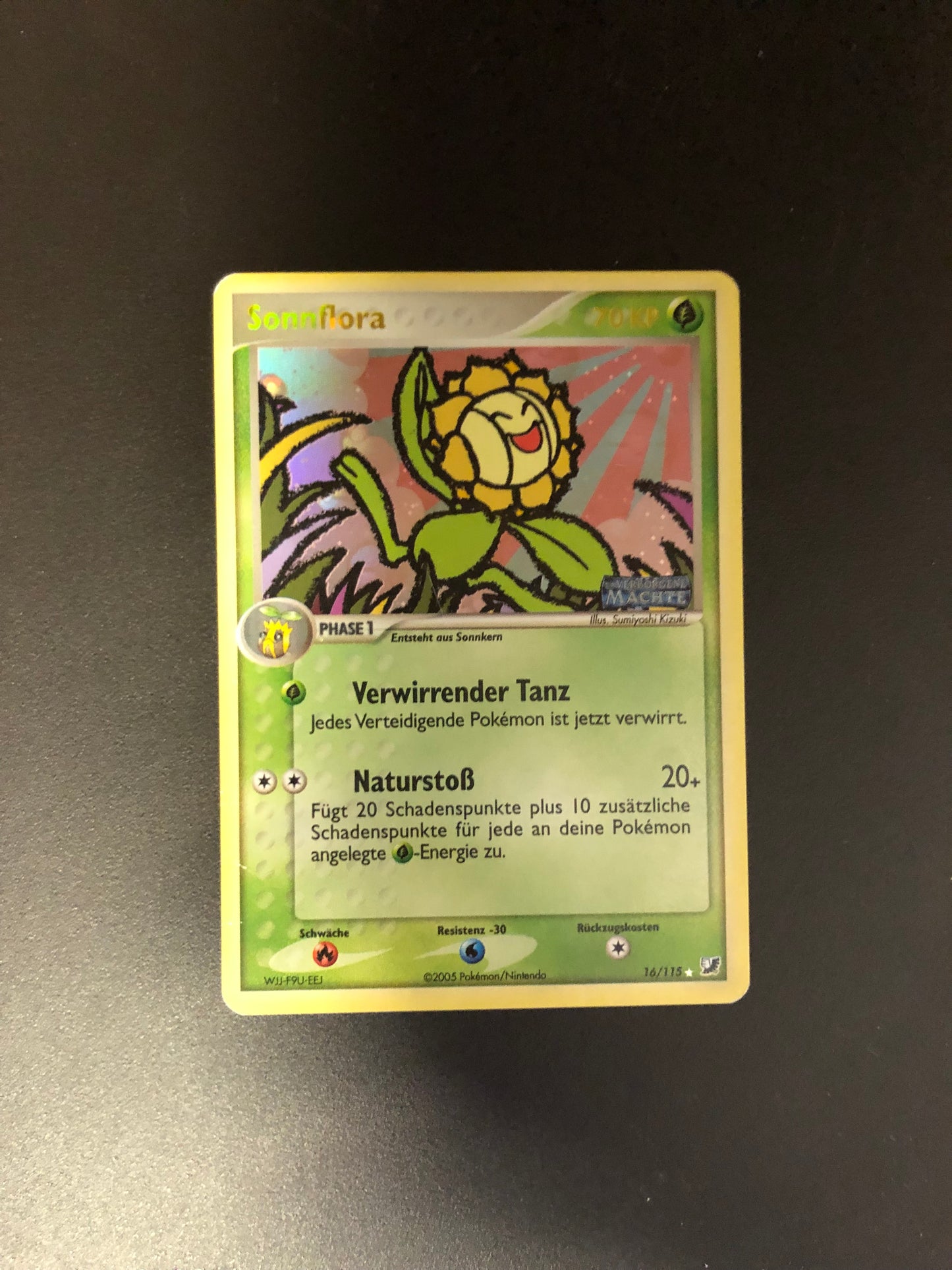 Pokemon Karte Revers Stamp Sonnflora 16/115 Deutsch