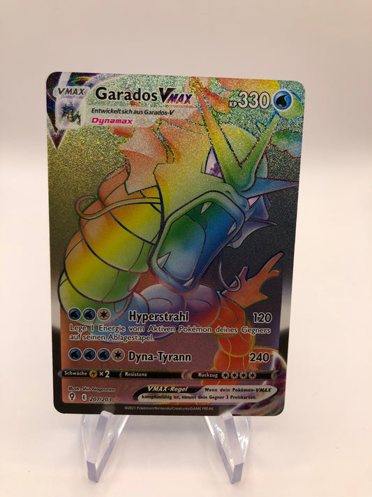 Pokemon Karte Vmax Rainbow Garados 207/203 Deutsch