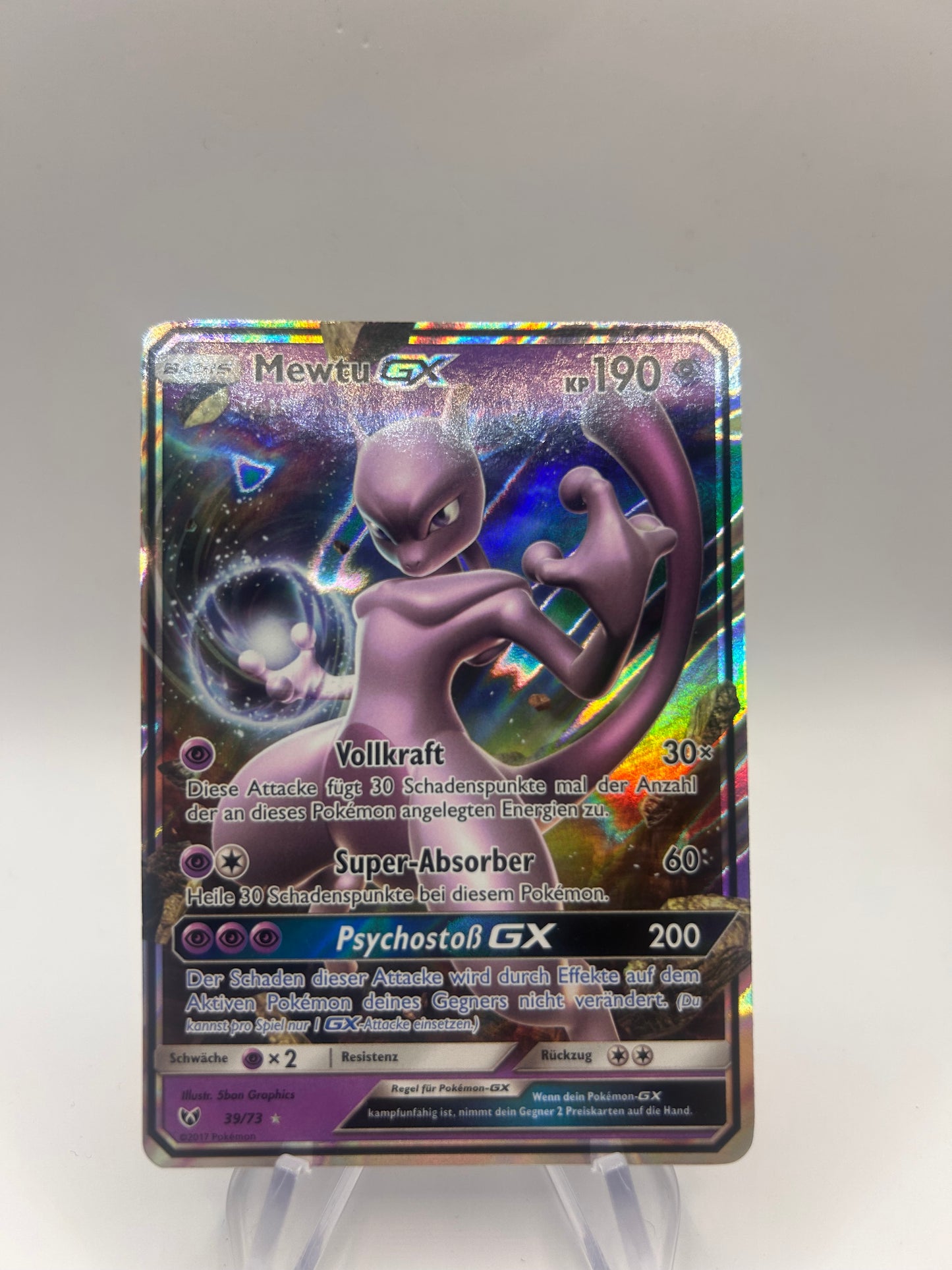 Pokemon Karte GX Mewtu 39/73 Deutsch